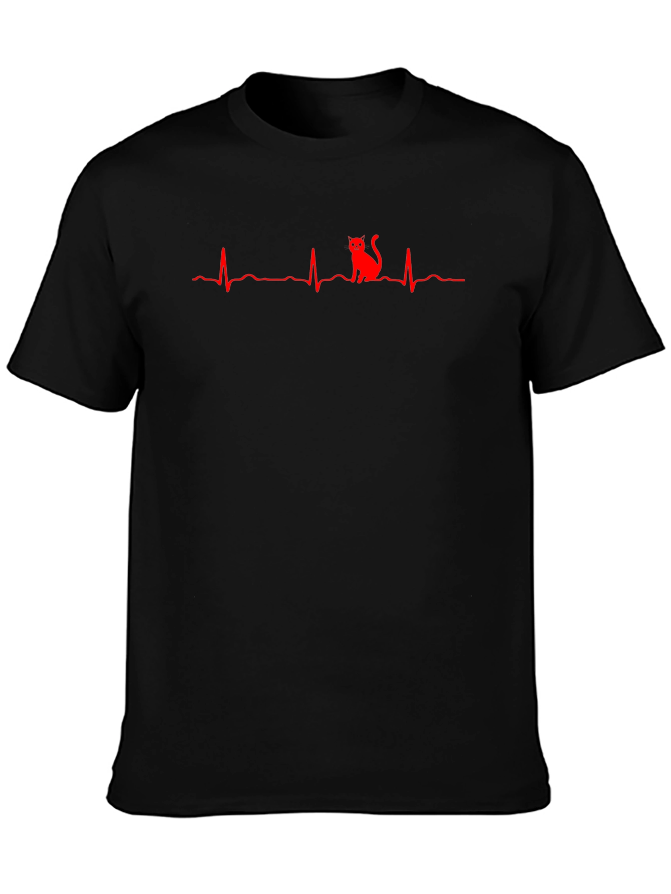 Cat Heartbeat T-Shirt - Novelty Graphic Tee