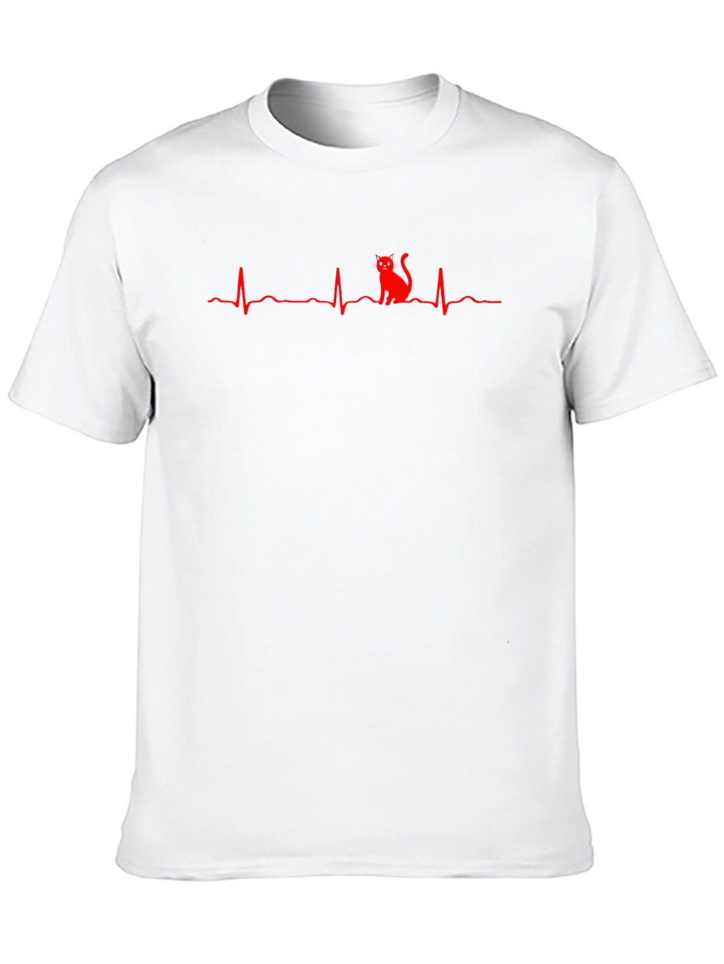 Cat Heartbeat T-Shirt - Novelty Graphic Tee