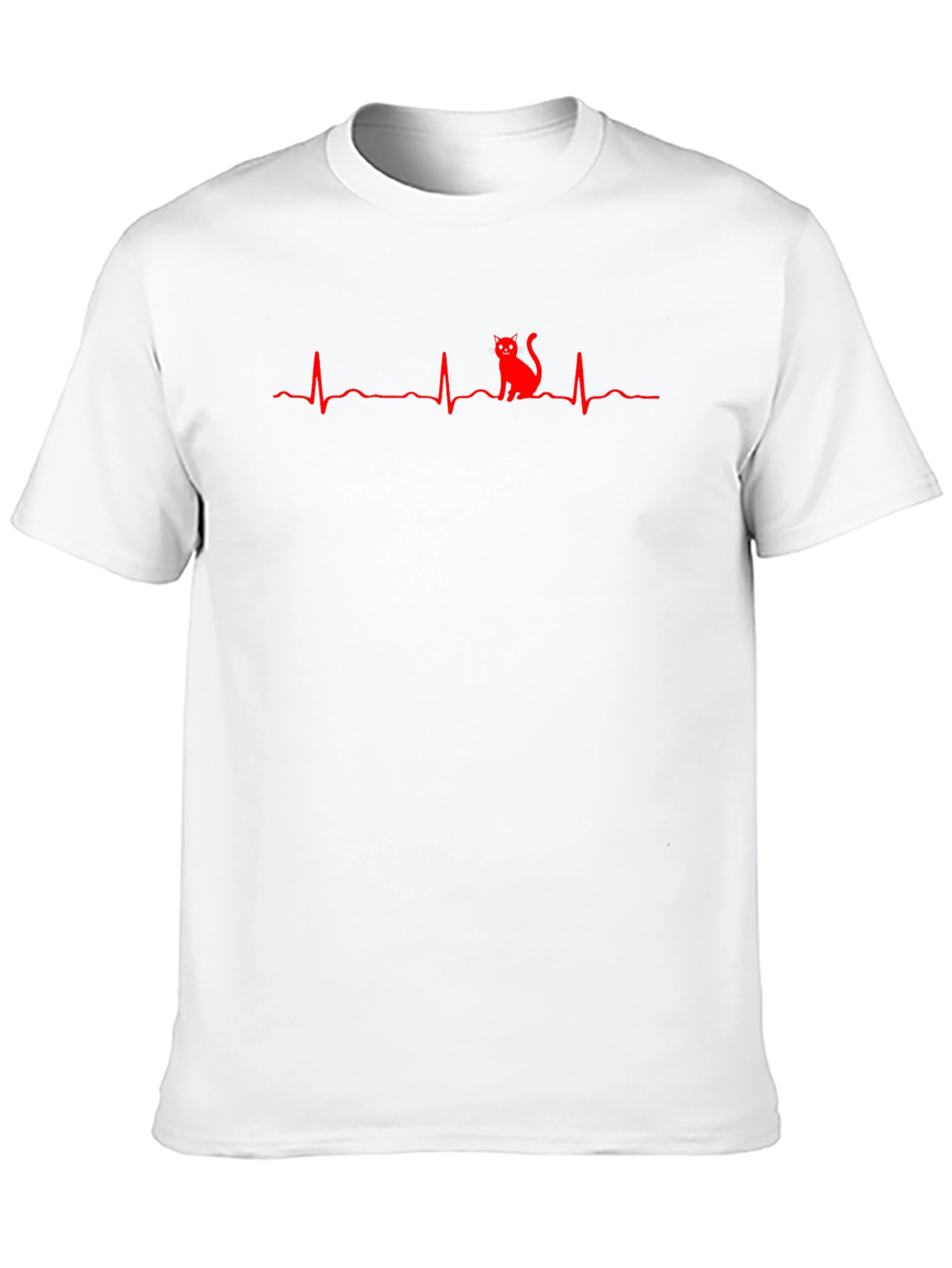 Cat Heartbeat T-Shirt - Novelty Graphic Tee