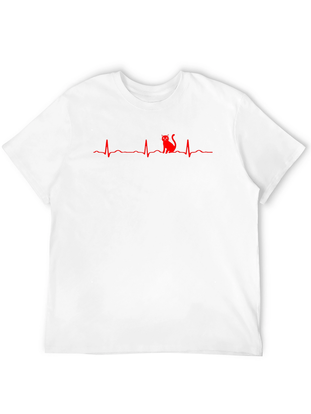 Cat Heartbeat T-Shirt - Novelty Graphic Tee