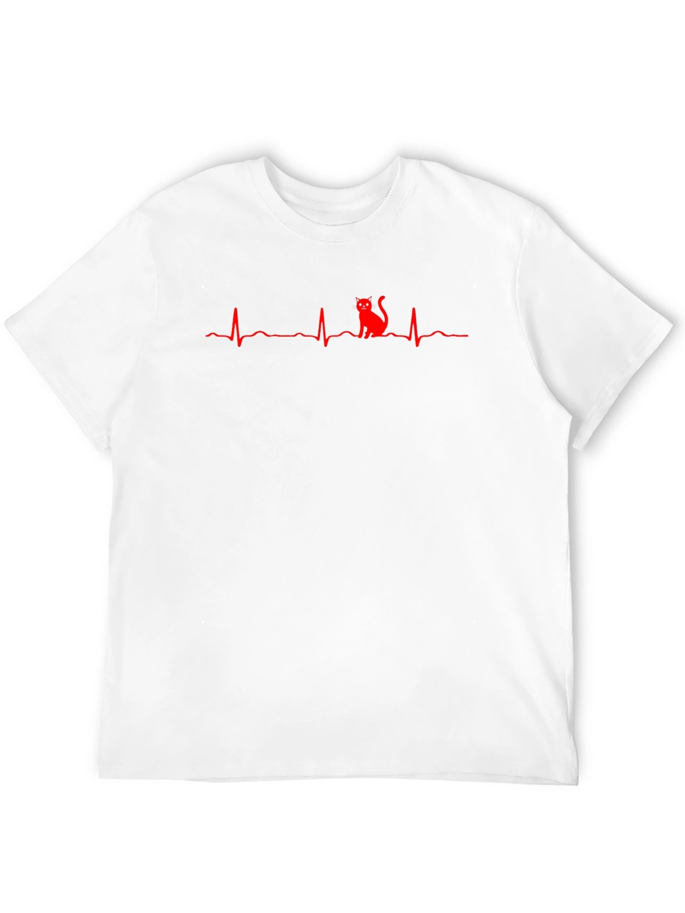 Cat Heartbeat T-Shirt - Novelty Graphic Tee