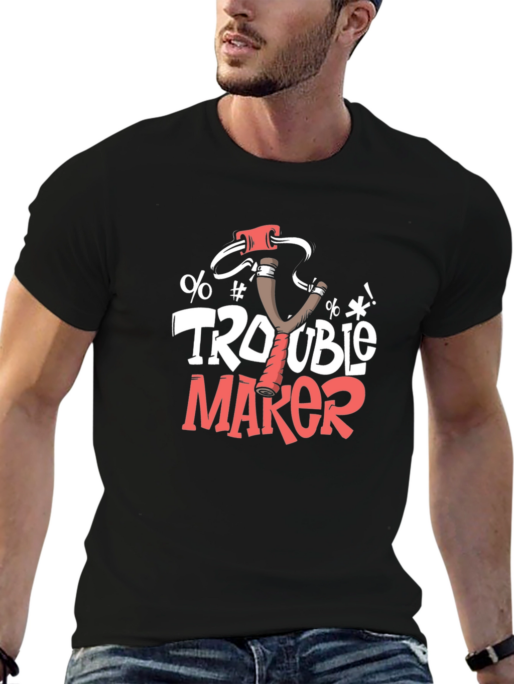 Trouble Maker Slingshot Graphic Tee - Mens