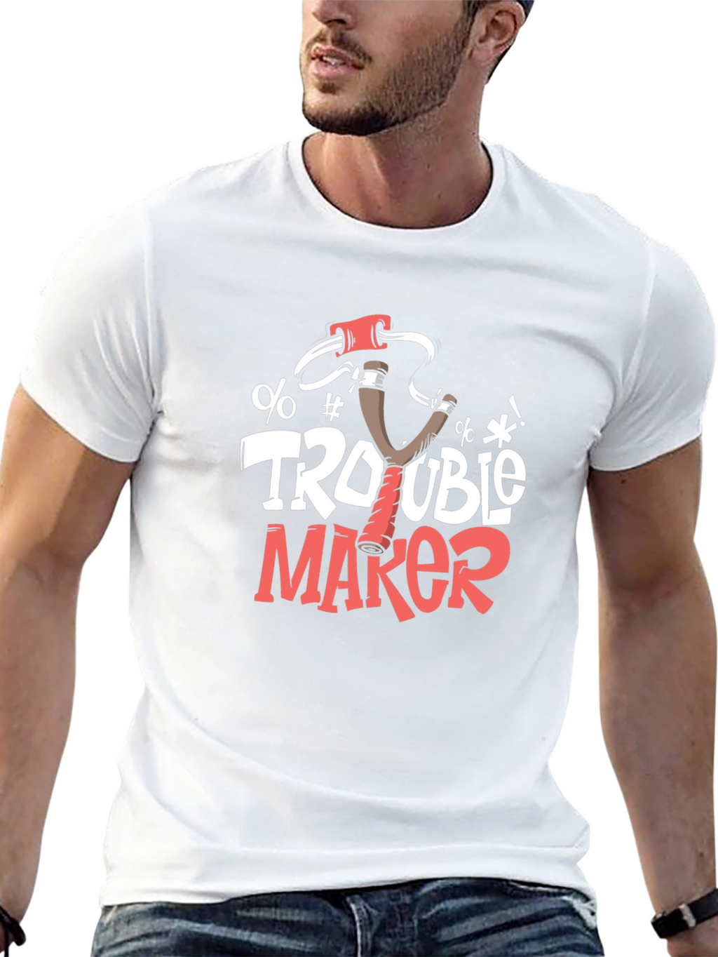 Trouble Maker Slingshot Graphic Tee - Mens