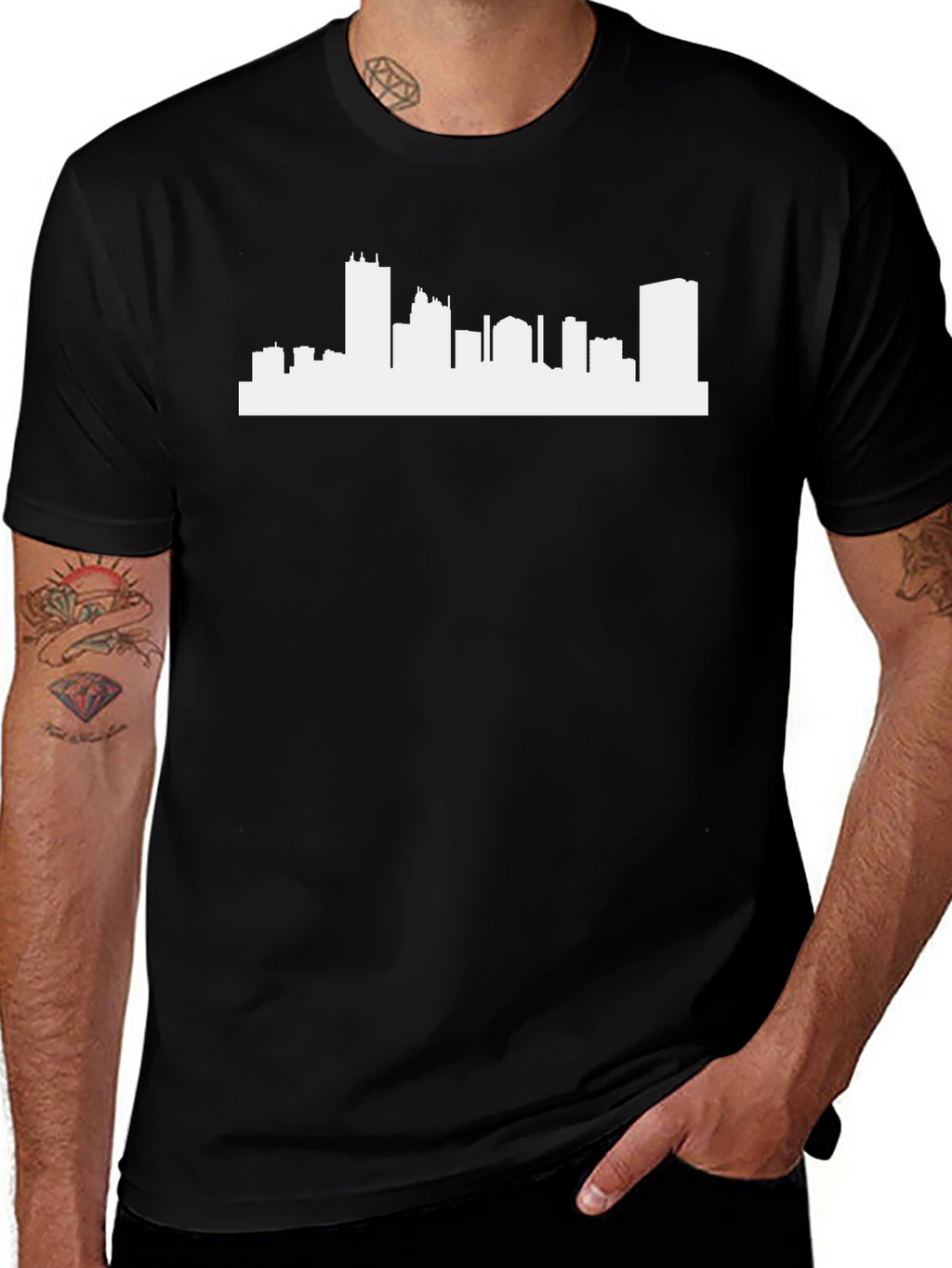 City Skyline T-Shirt - Black Graphic Tee