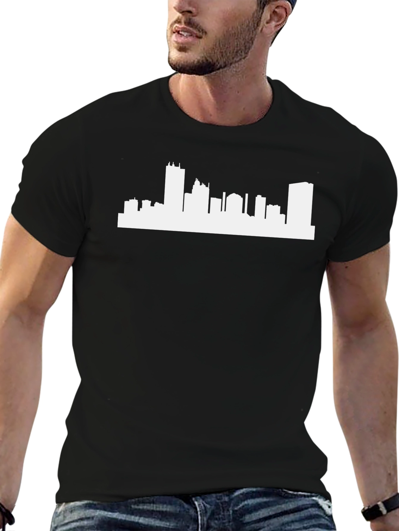 City Skyline T-Shirt - Black Graphic Tee