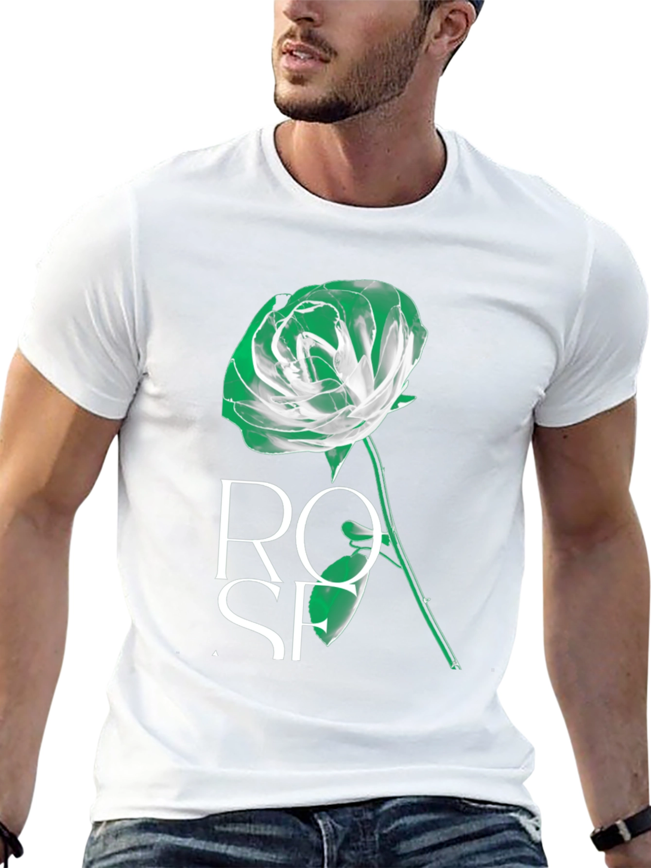 Black Rose Graphic Tee - Stylish Mens T-Shirt