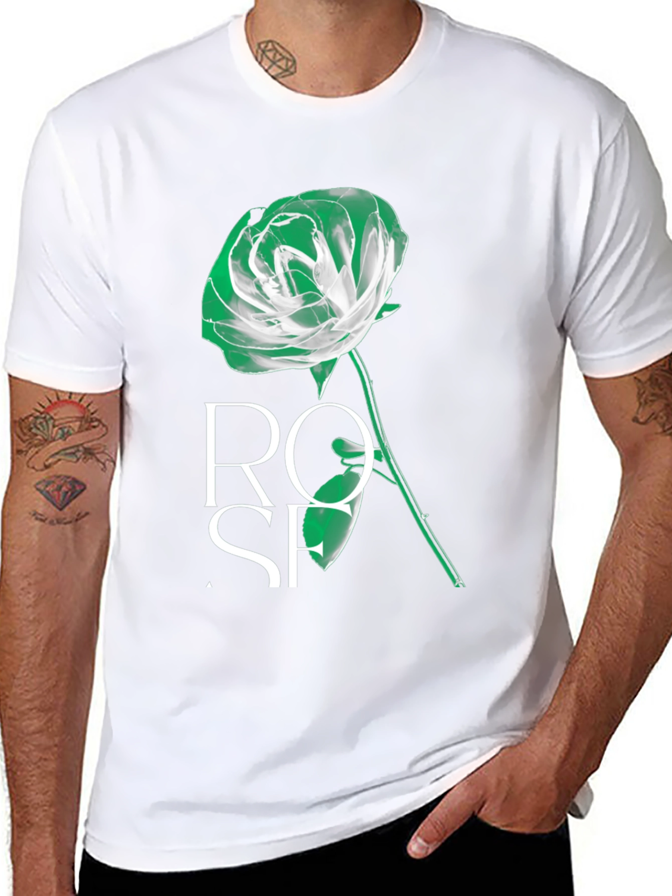 Black Rose Graphic Tee - Stylish Mens T-Shirt