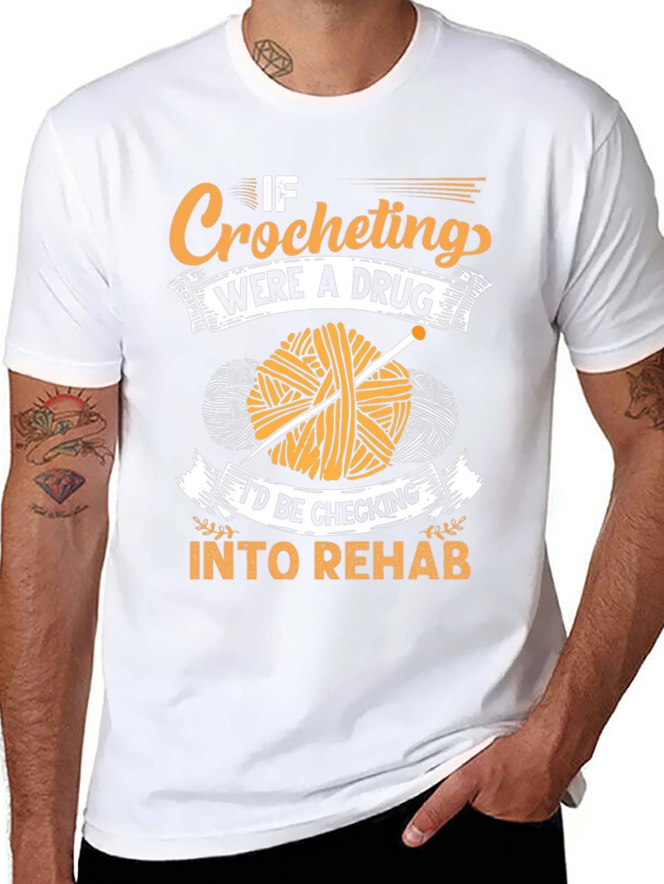 Crocheting Addiction T-Shirt - Novelty Yarn Lover Tee