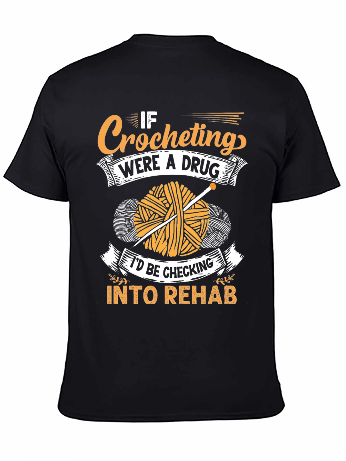 Crocheting Addiction T-Shirt - Novelty Yarn Lover Tee