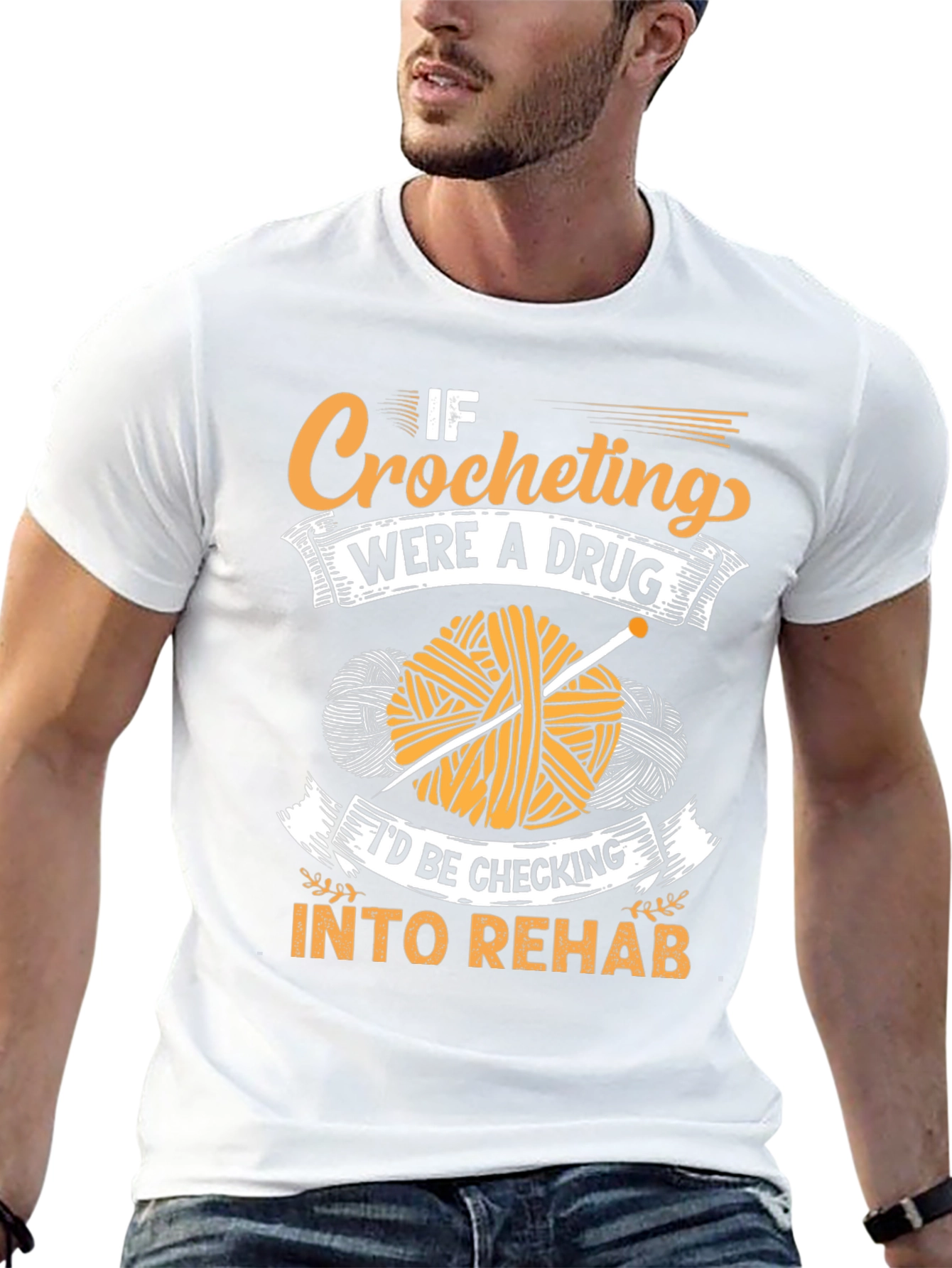 Crocheting Addiction T-Shirt - Novelty Yarn Lover Tee