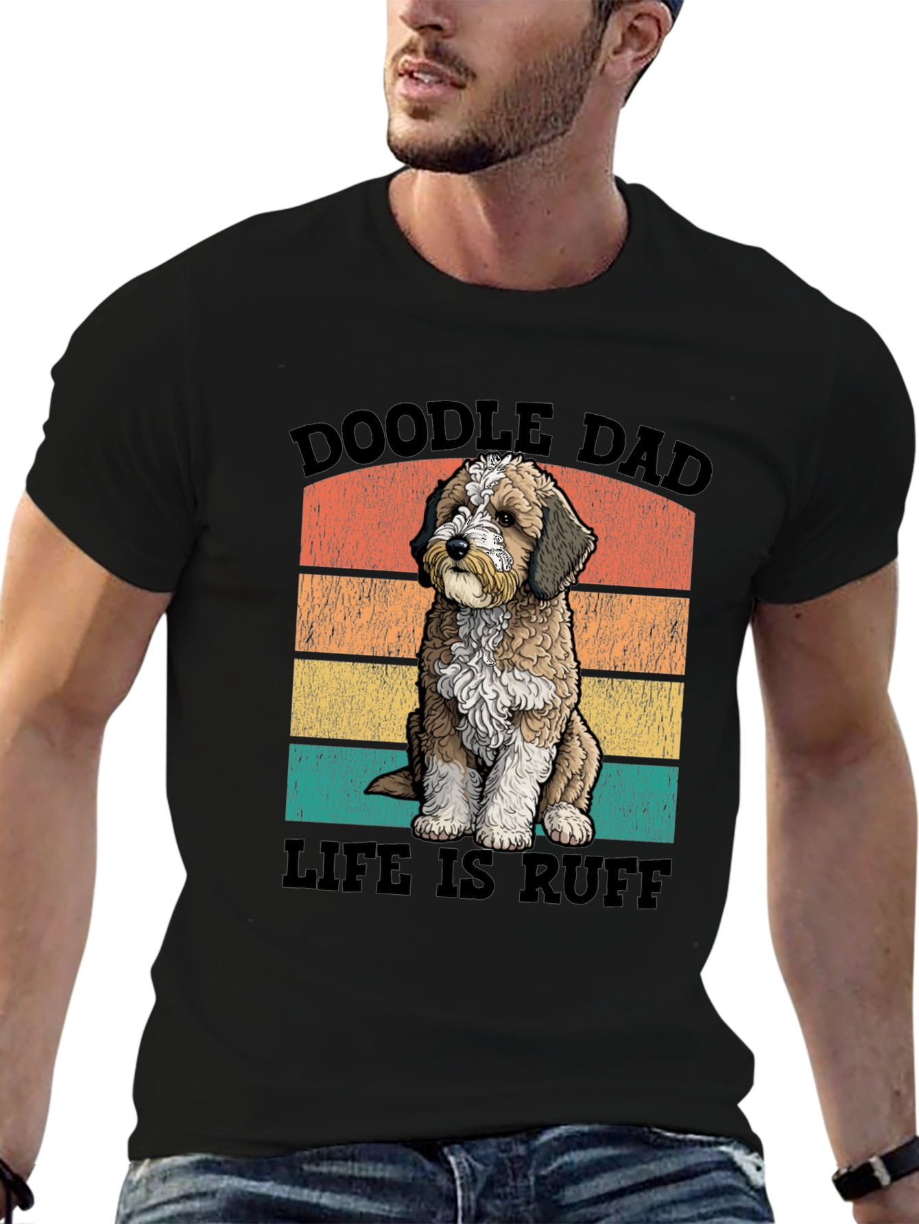 Doodle Dad T-Shirt: Life is Ruff - Perfect for Dog Lovers