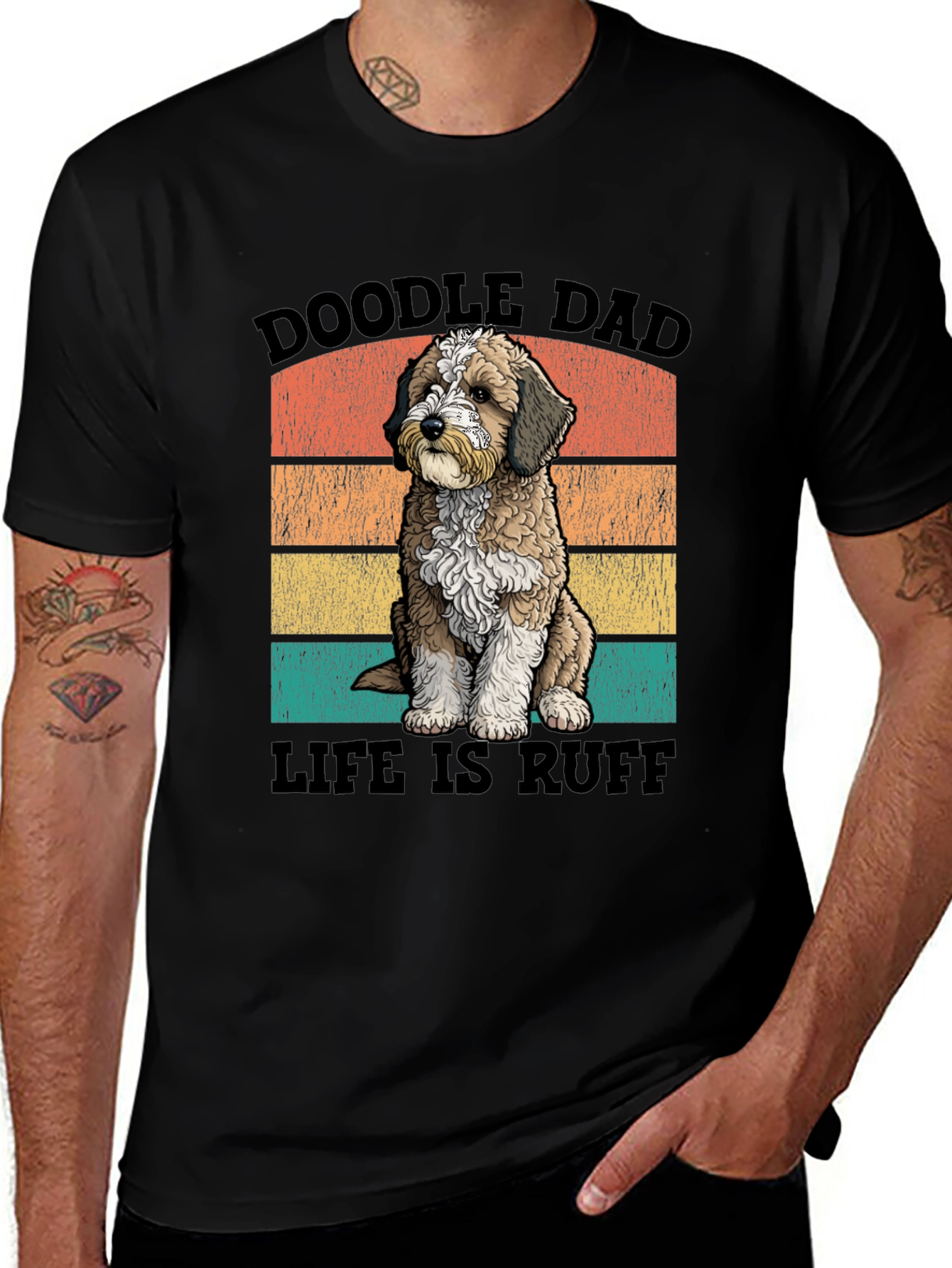 Doodle Dad T-Shirt: Life is Ruff - Perfect for Dog Lovers