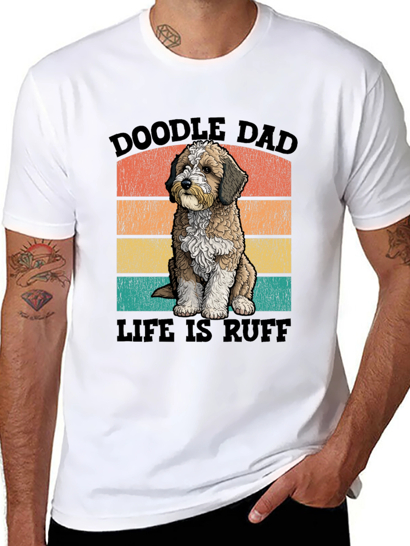 Doodle Dad T-Shirt: Life is Ruff - Perfect for Dog Lovers