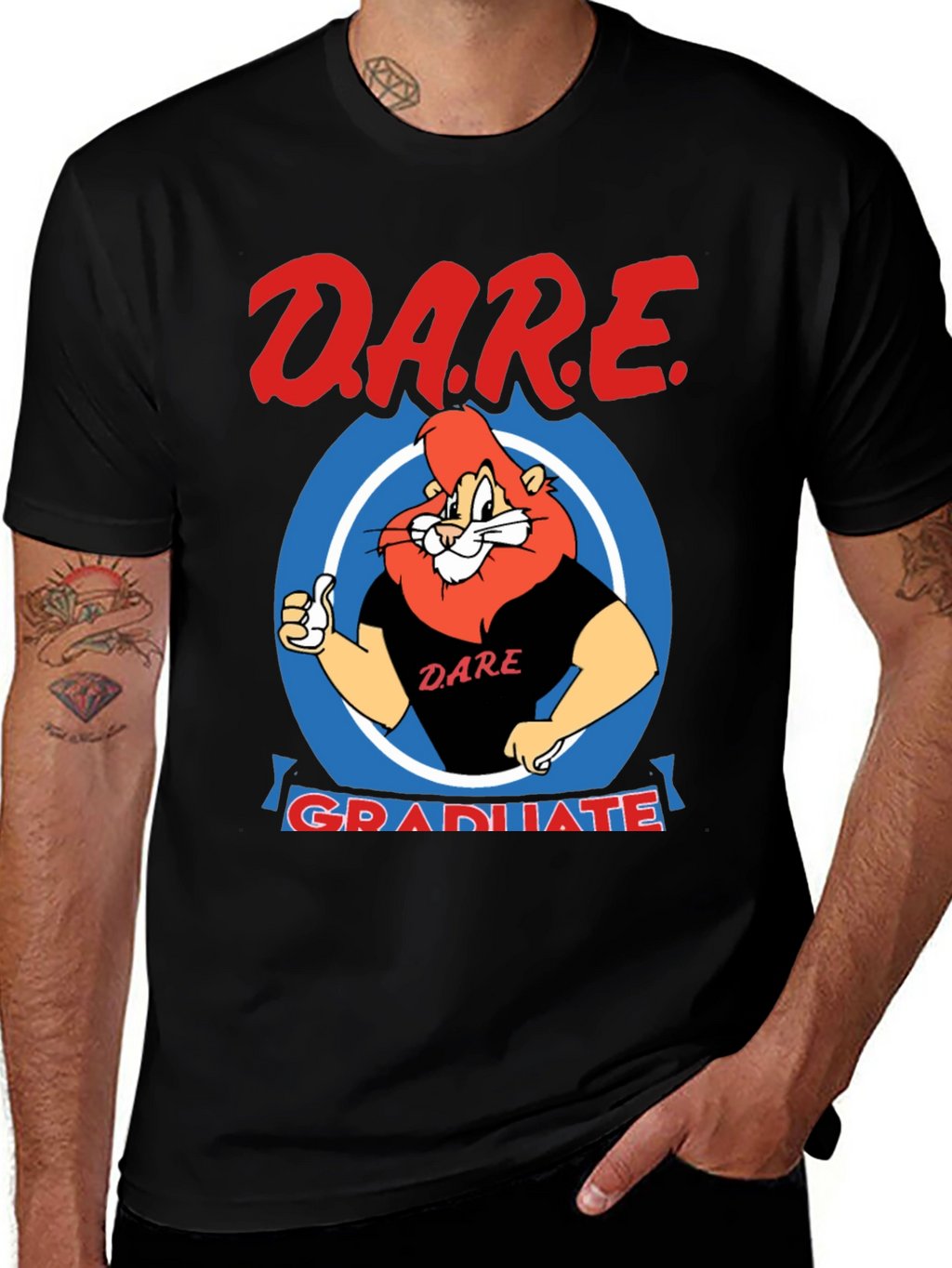 DARE Graduate Lion Black T-Shirt