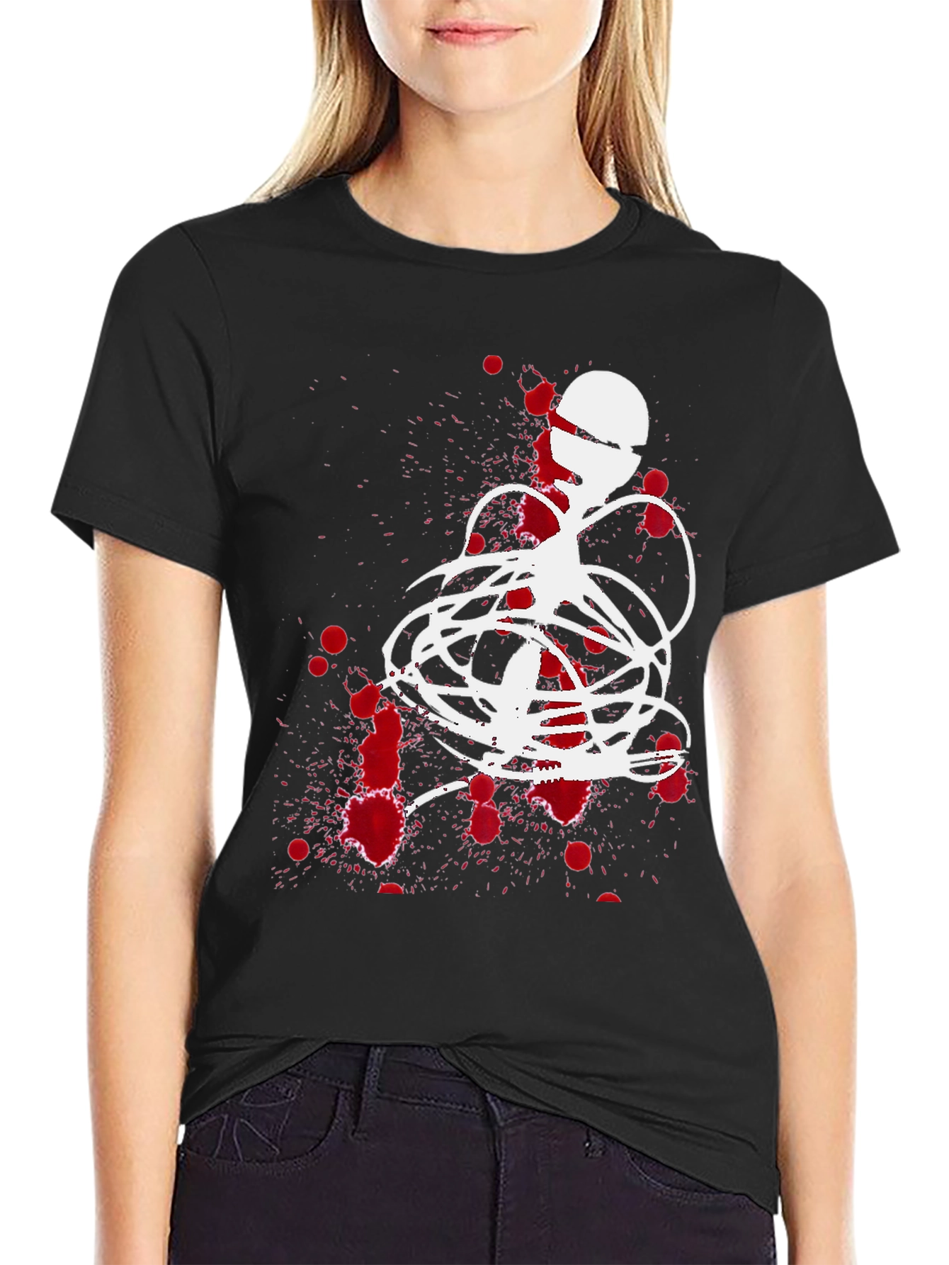 Abstract Graphic Print Black T-Shirt