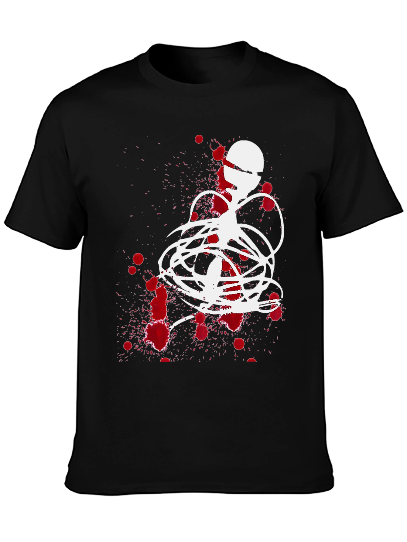 Abstract Graphic Print Black T-Shirt