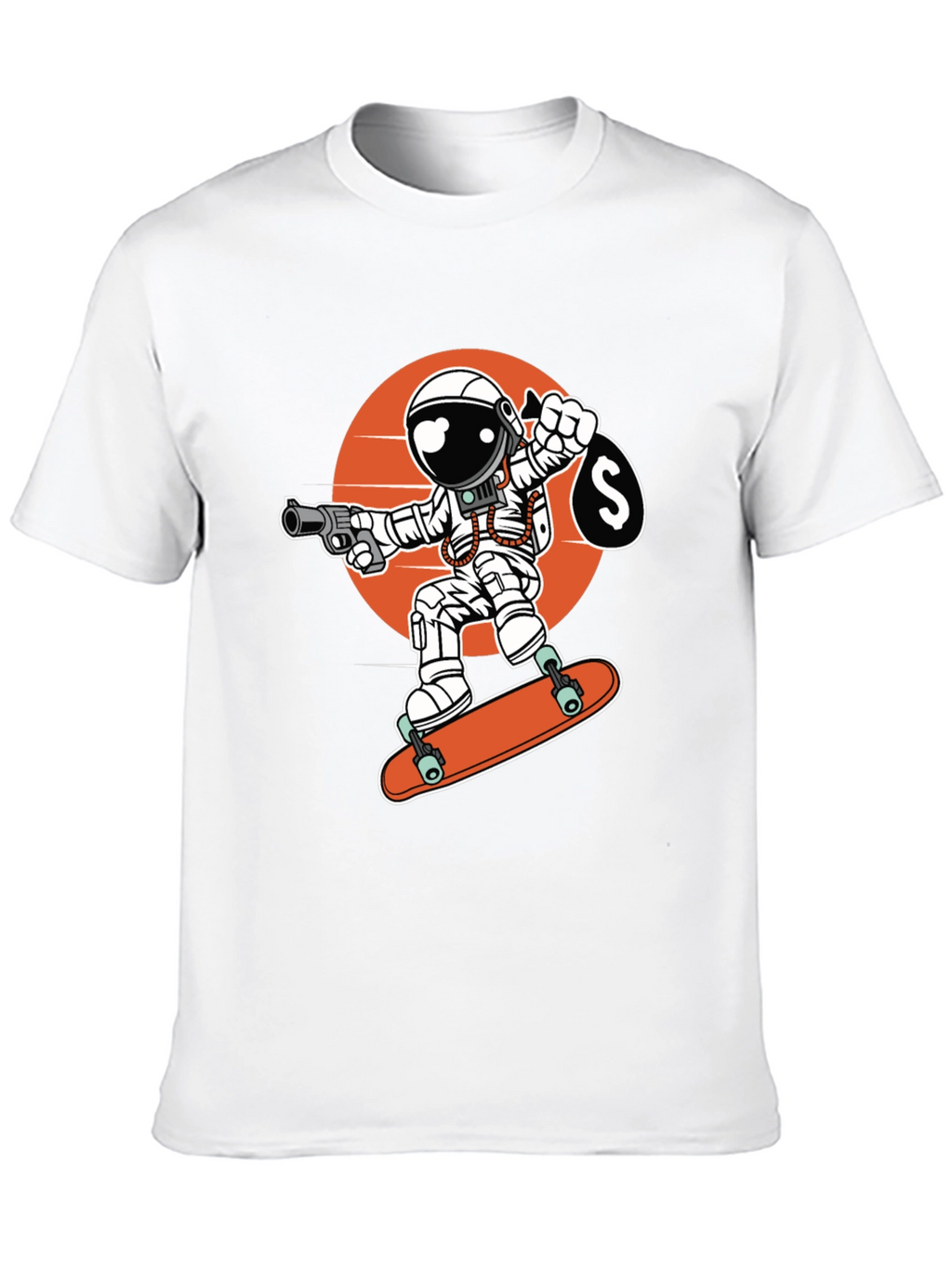 Astronaut Skateboarder Graphic Tee