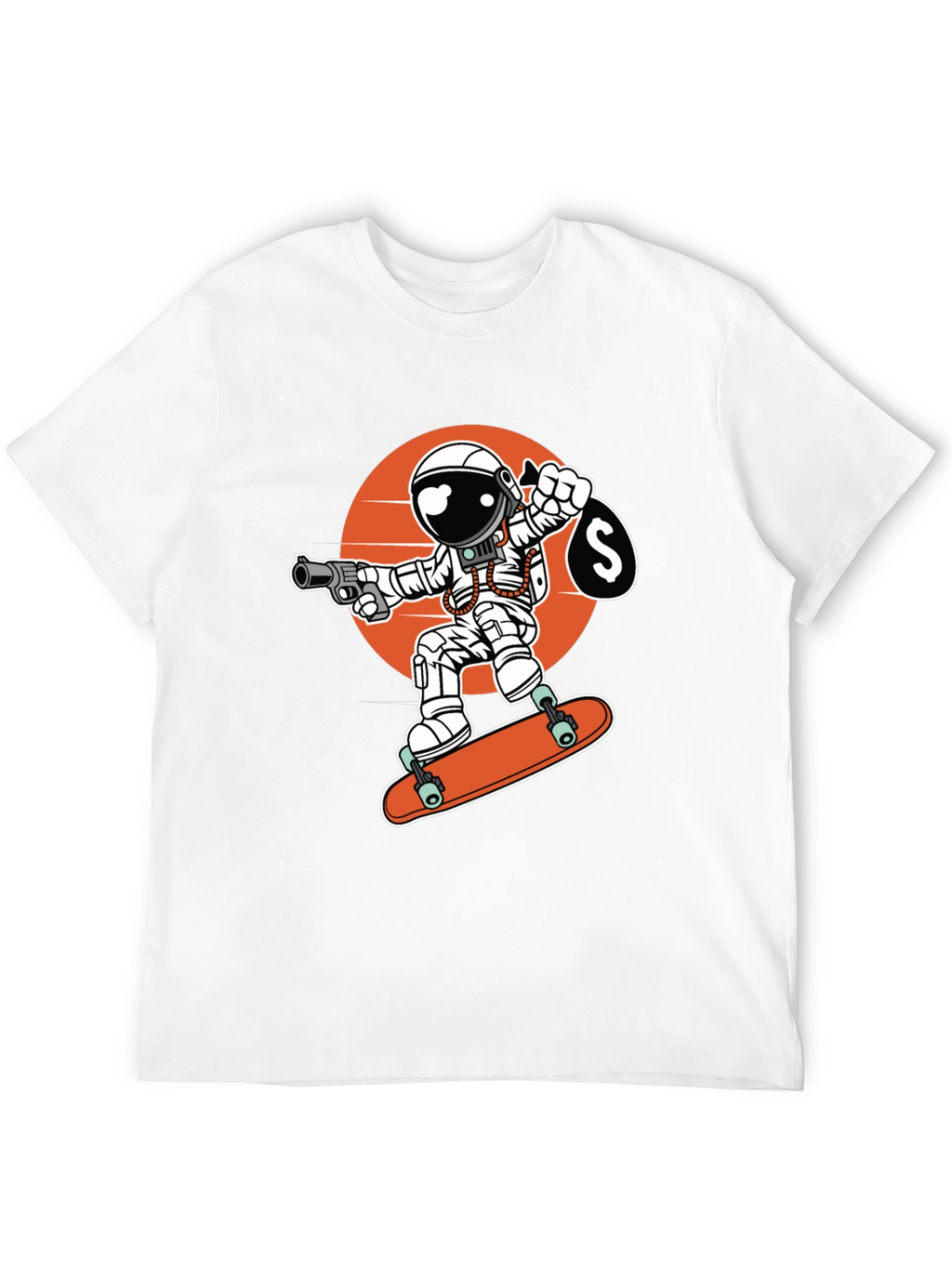 Astronaut Skateboarder Graphic Tee