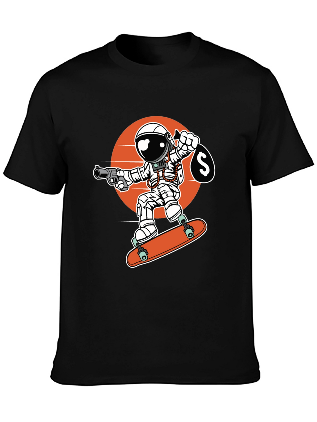 Astronaut Skateboarder Graphic Tee