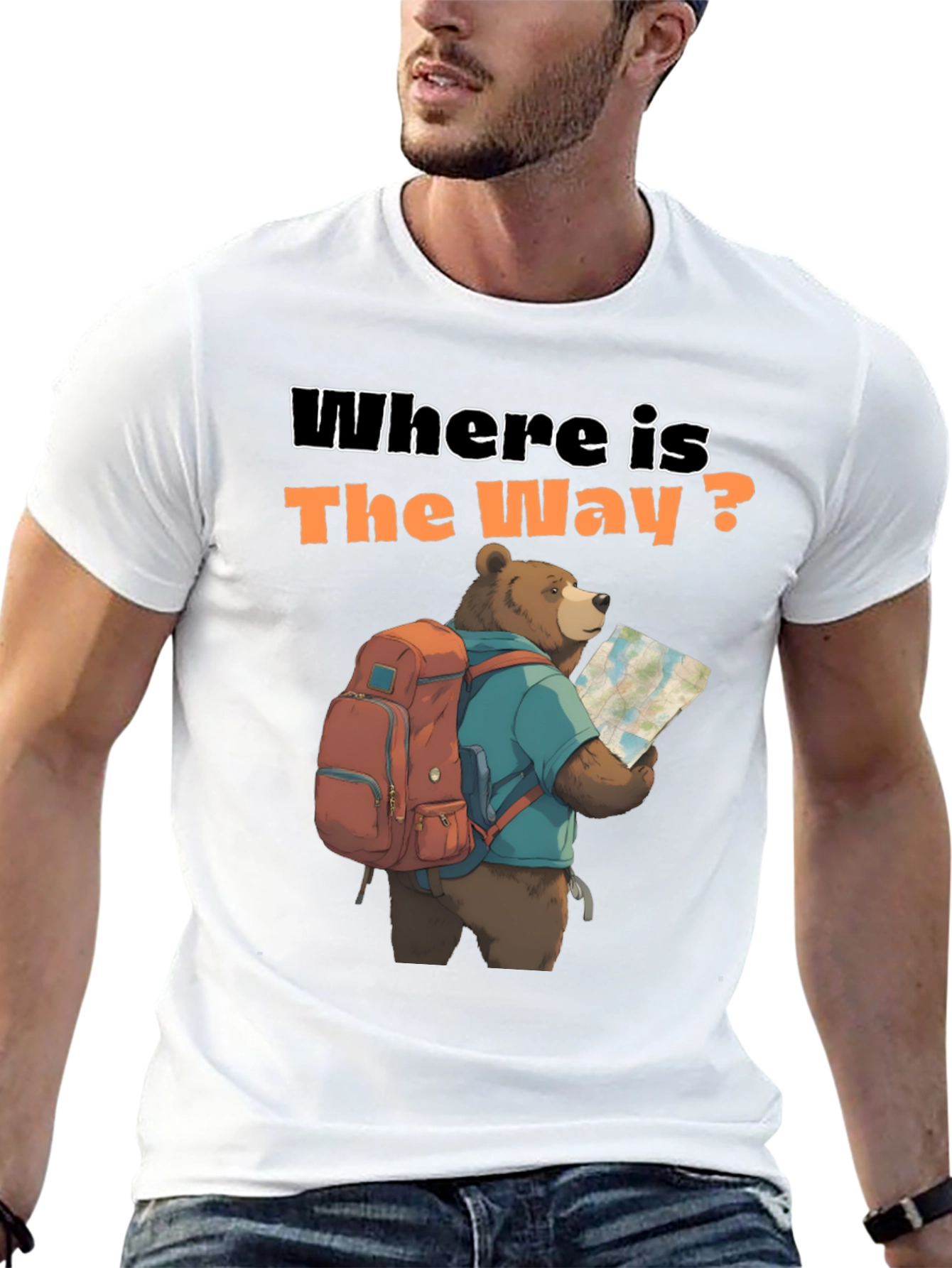 Bear Hiking T-Shirt - Where Is The Way?