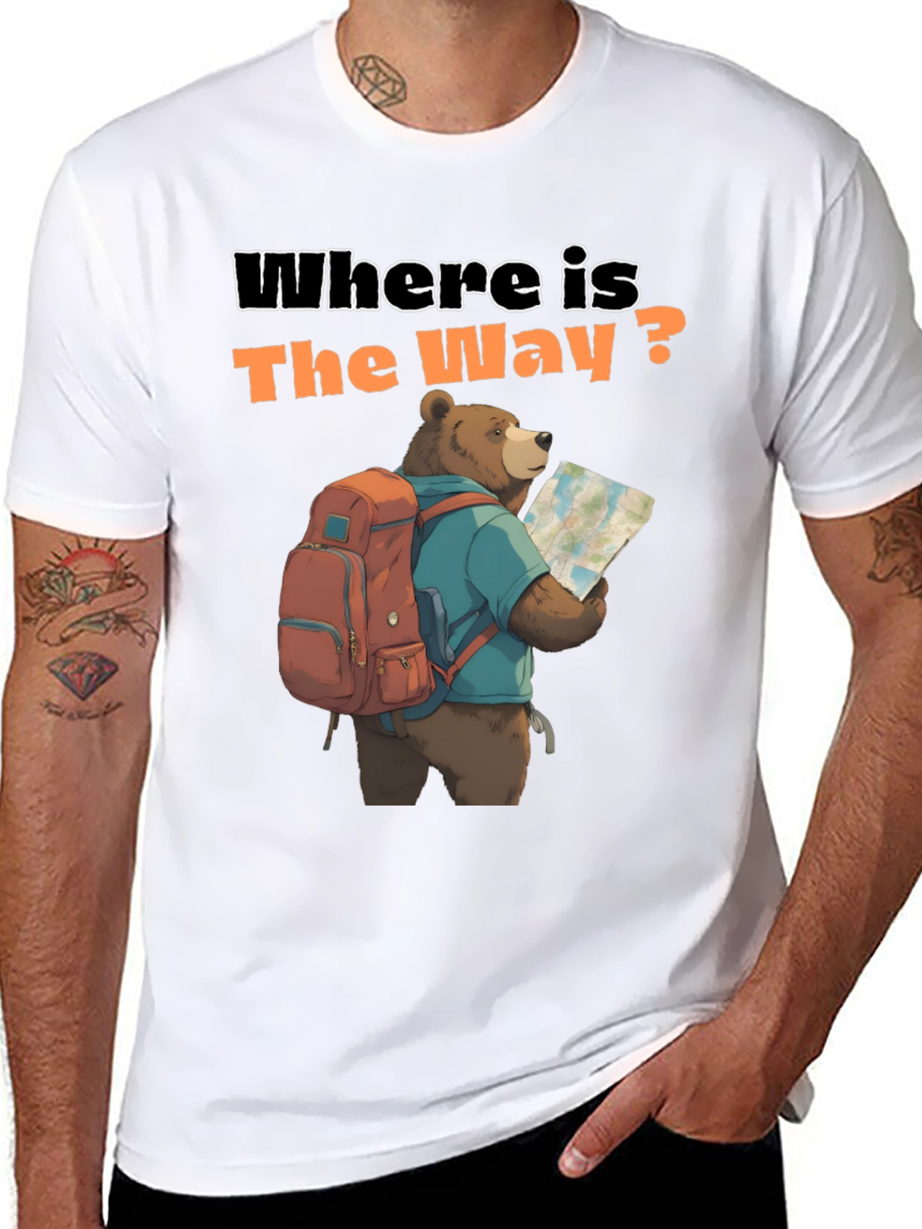 Bear Hiking T-Shirt - Where Is The Way?