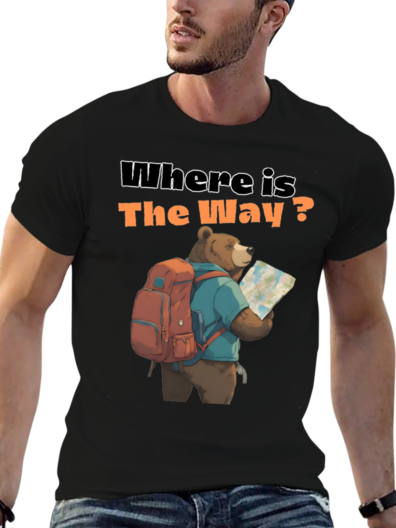 Bear Hiking T-Shirt - Where Is The Way?
