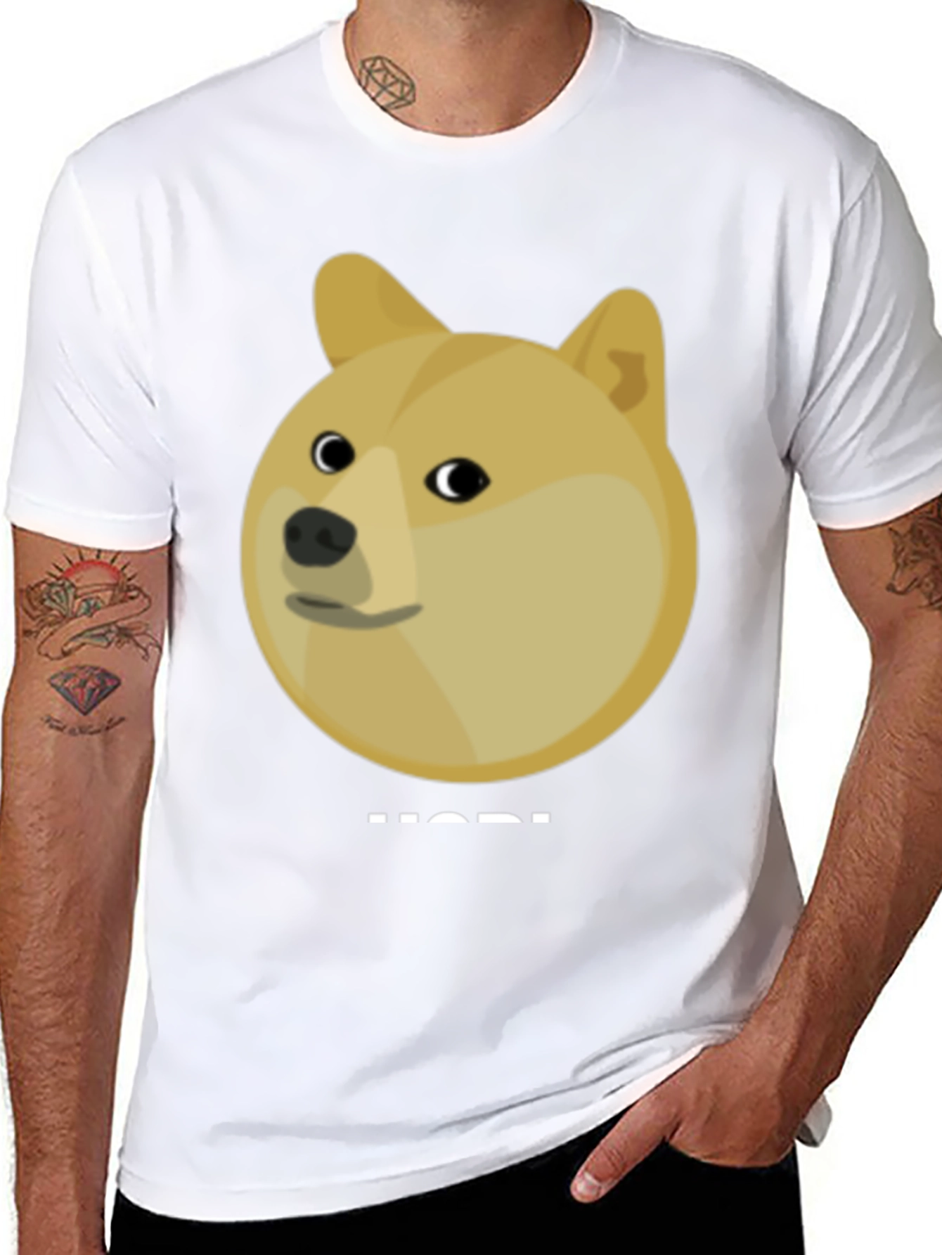Doge HODL Black T-Shirt - Crypto Meme Tee