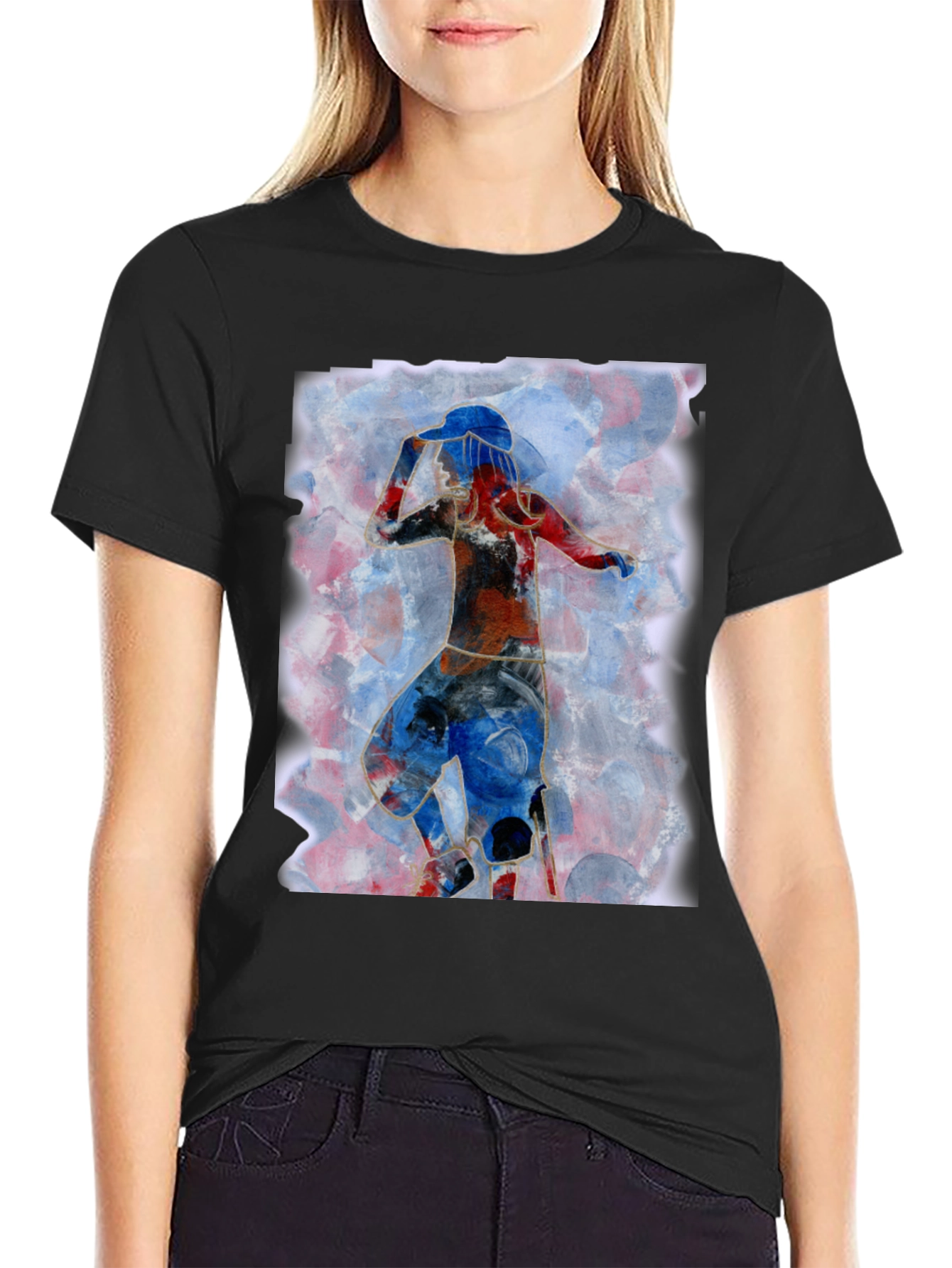 Abstract Dancer Graphic Tee - Artistic Mens T-Shirt
