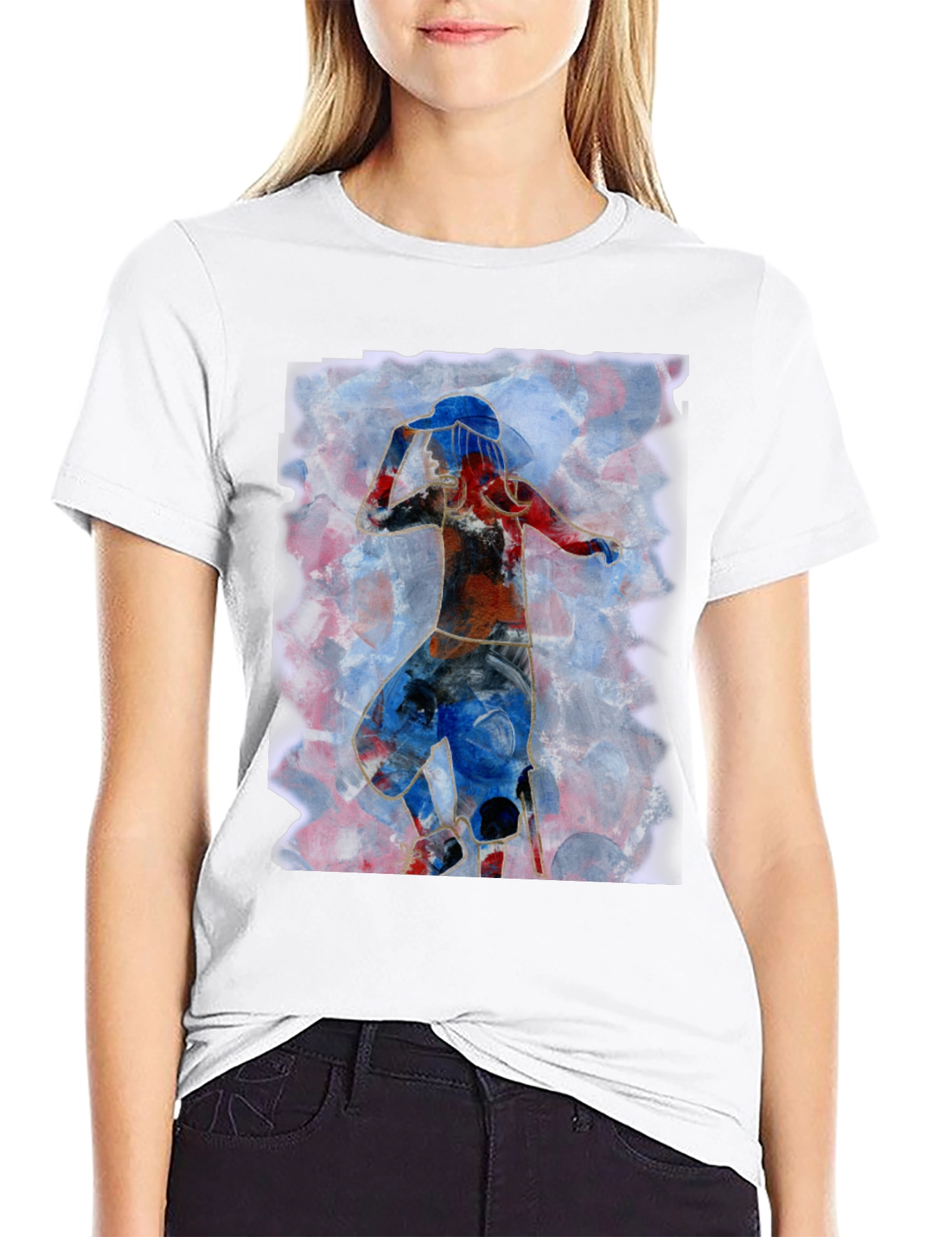 Abstract Dancer Graphic Tee - Artistic Mens T-Shirt