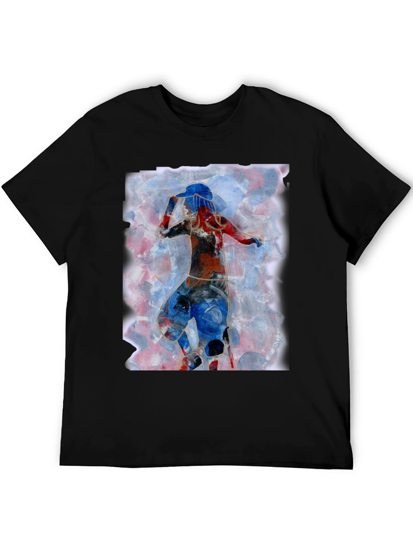 Abstract Dancer Graphic Tee - Artistic Mens T-Shirt