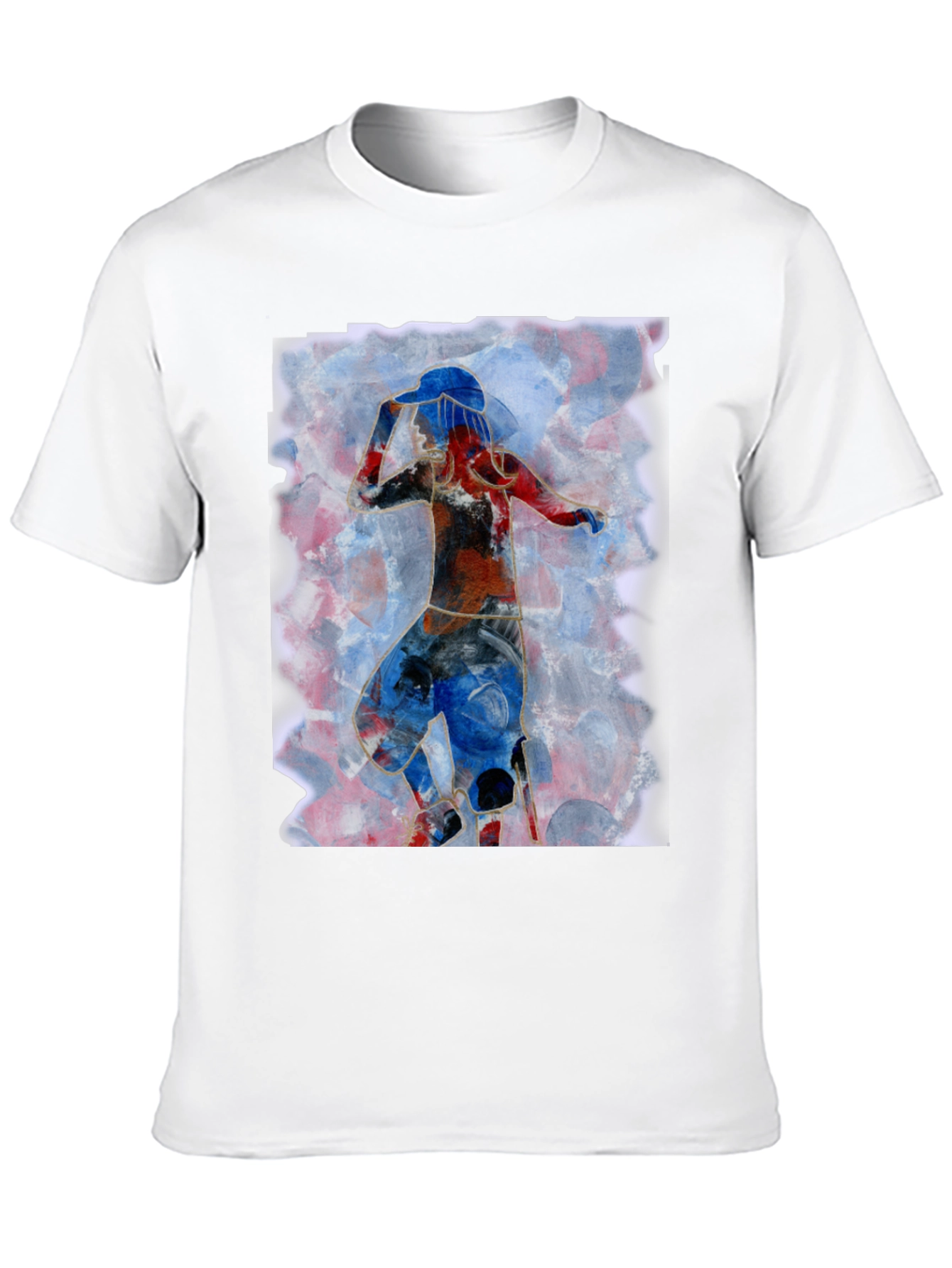 Abstract Dancer Graphic Tee - Artistic Mens T-Shirt