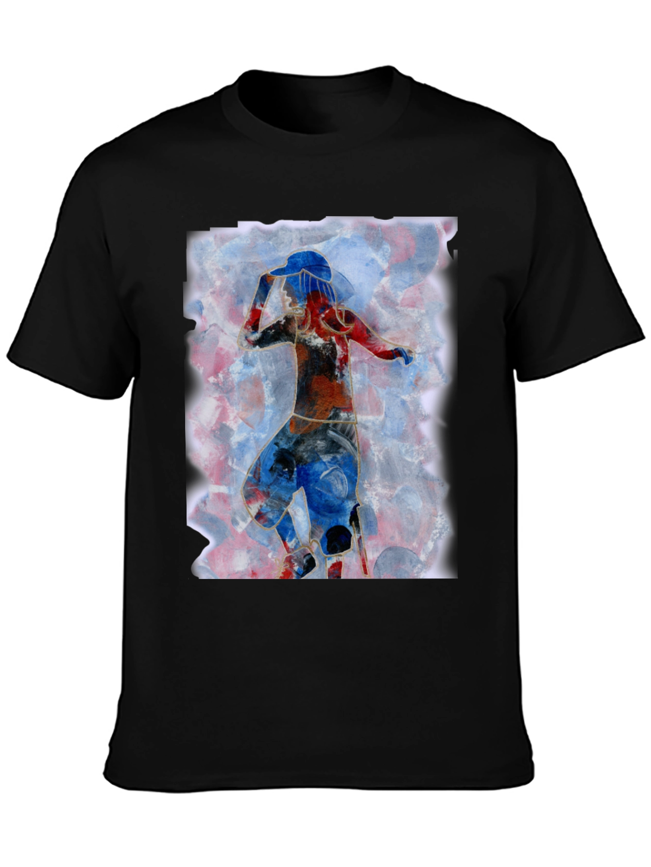 Abstract Dancer Graphic Tee - Artistic Mens T-Shirt