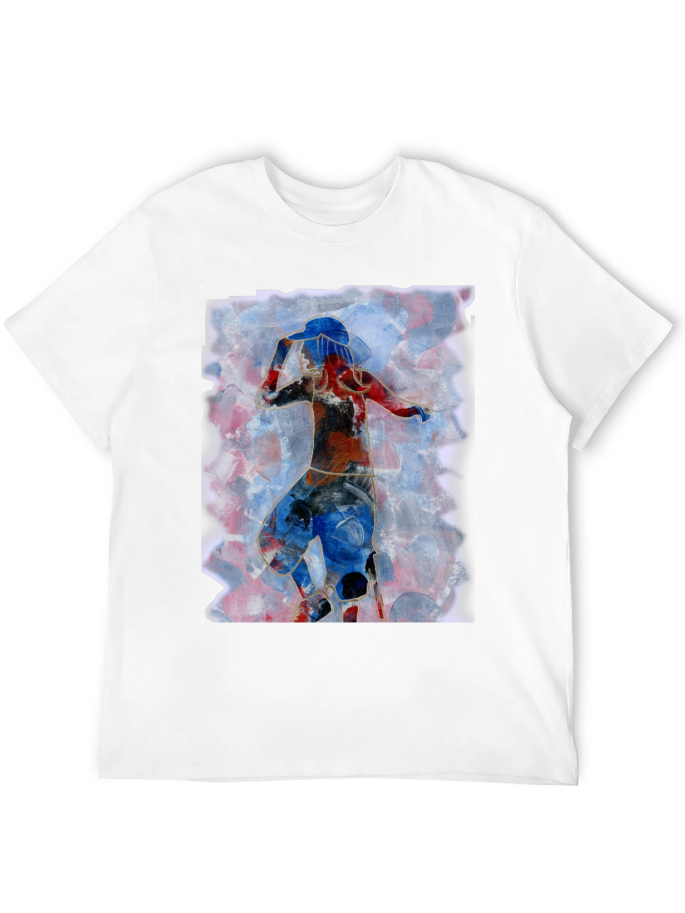 Abstract Dancer Graphic Tee - Artistic Mens T-Shirt