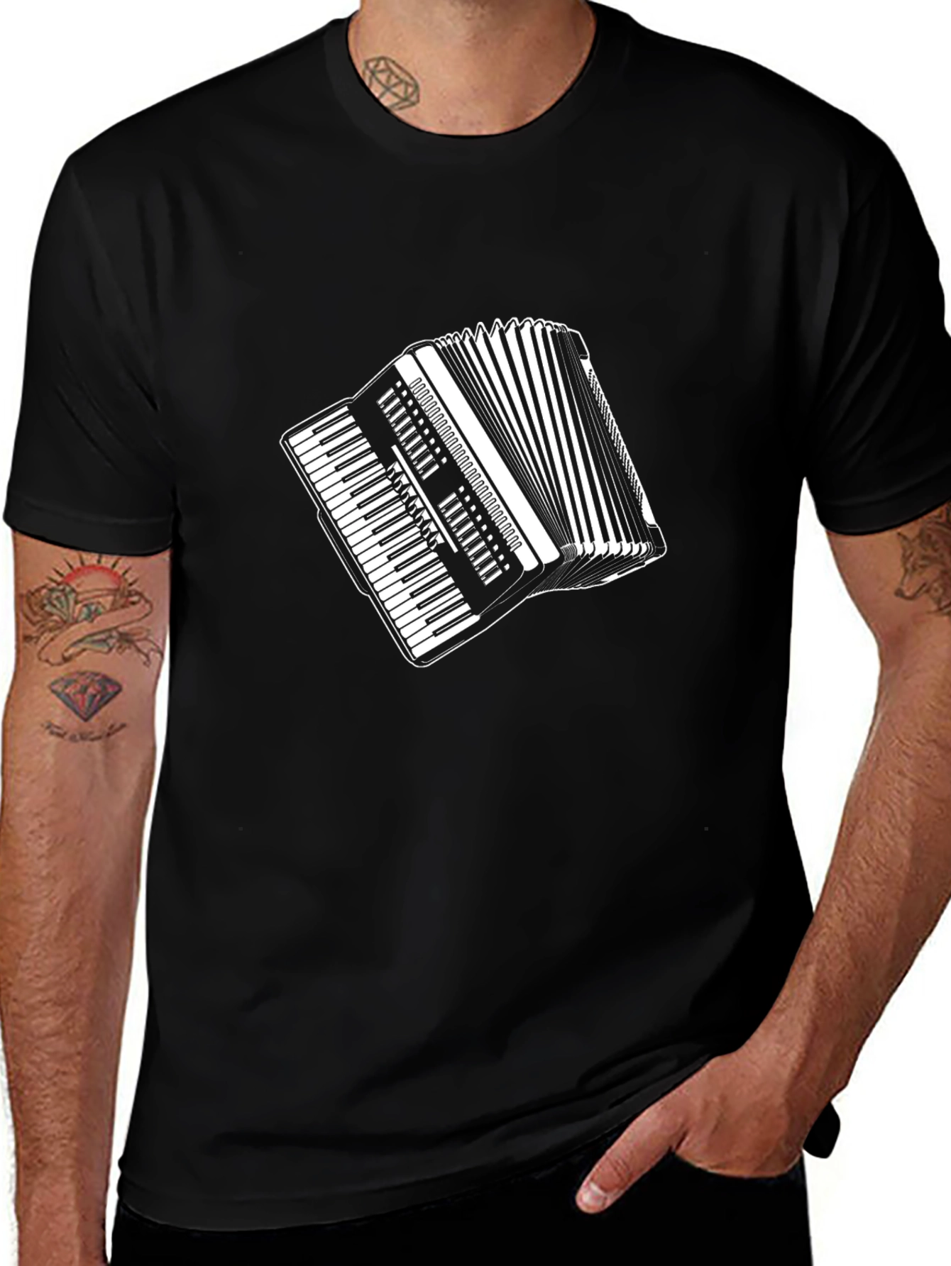 Accordion Graphic Tee - Black Unisex T-Shirt