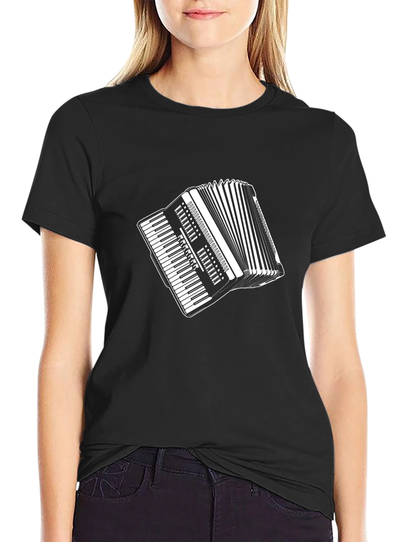 Accordion Graphic Tee - Black Unisex T-Shirt