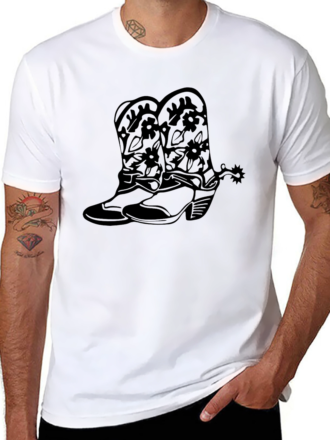 Cowboy Boots Graphic Tee - Western Style T-Shirt