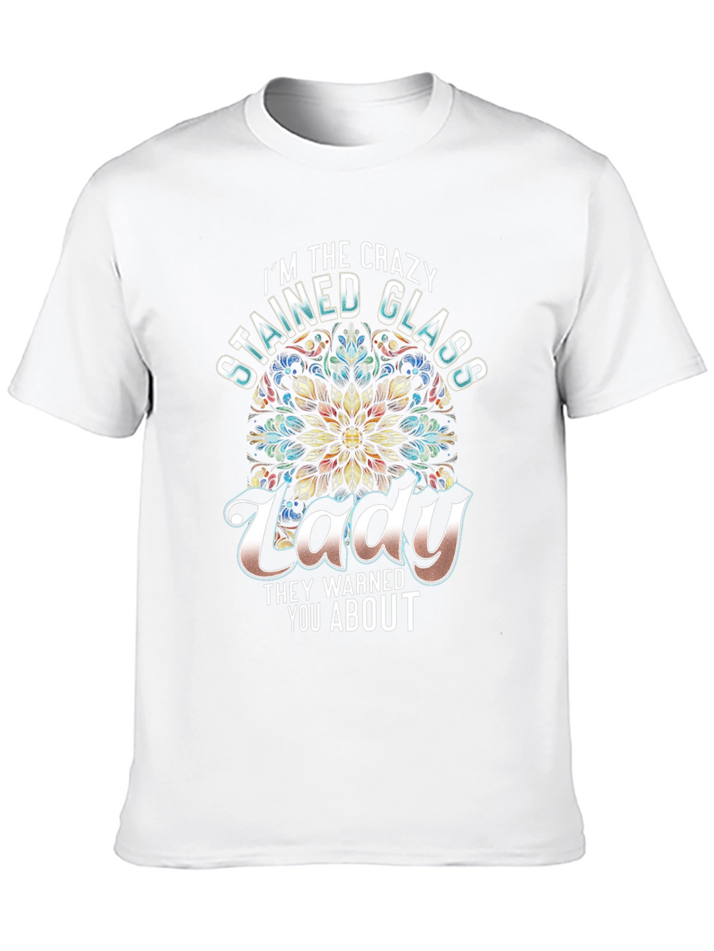 Crazy Stained Glass Lady Graphic Tee
