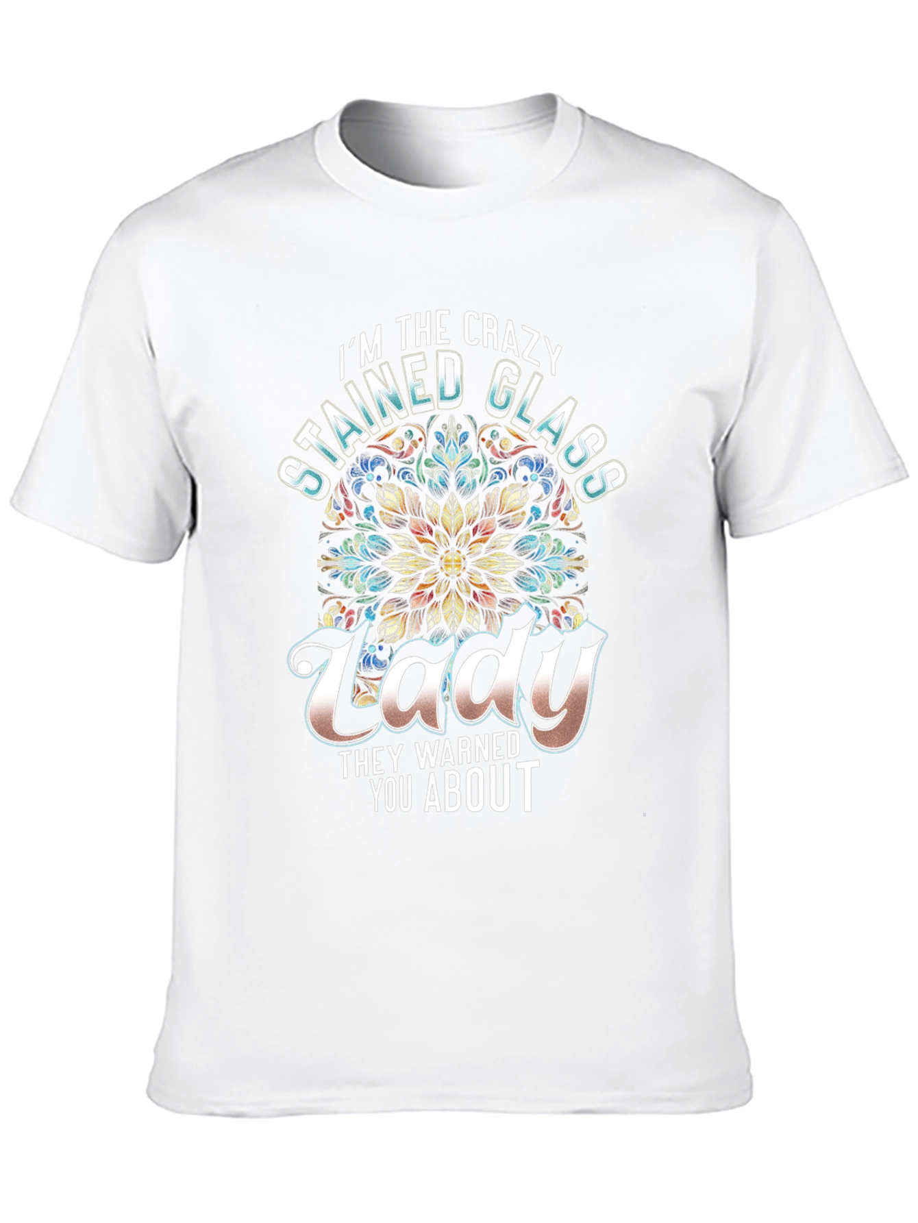Crazy Stained Glass Lady Graphic Tee