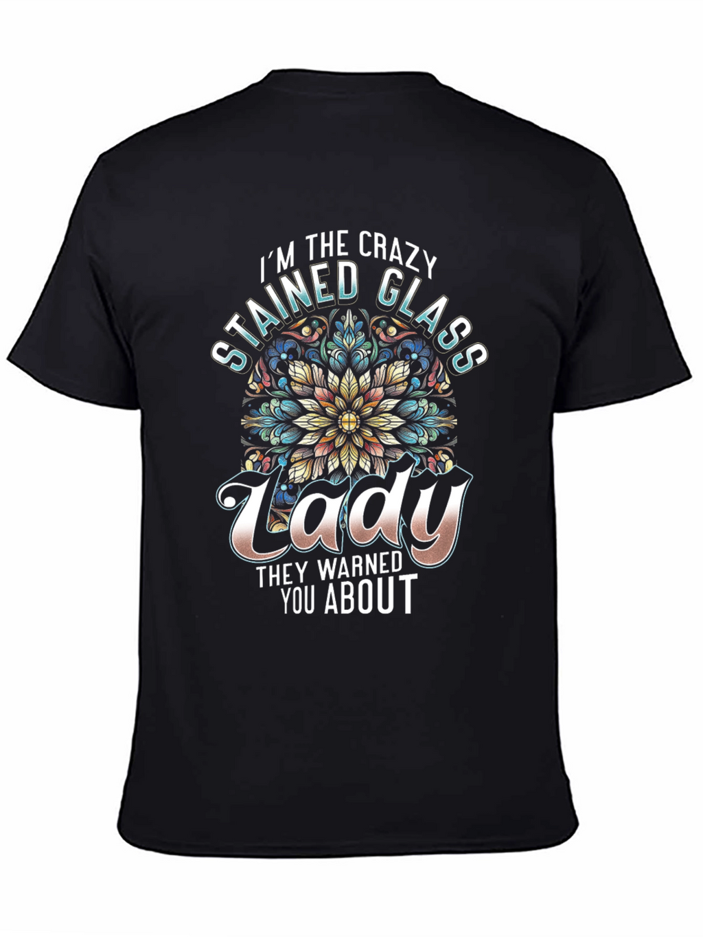 Crazy Stained Glass Lady Graphic Tee