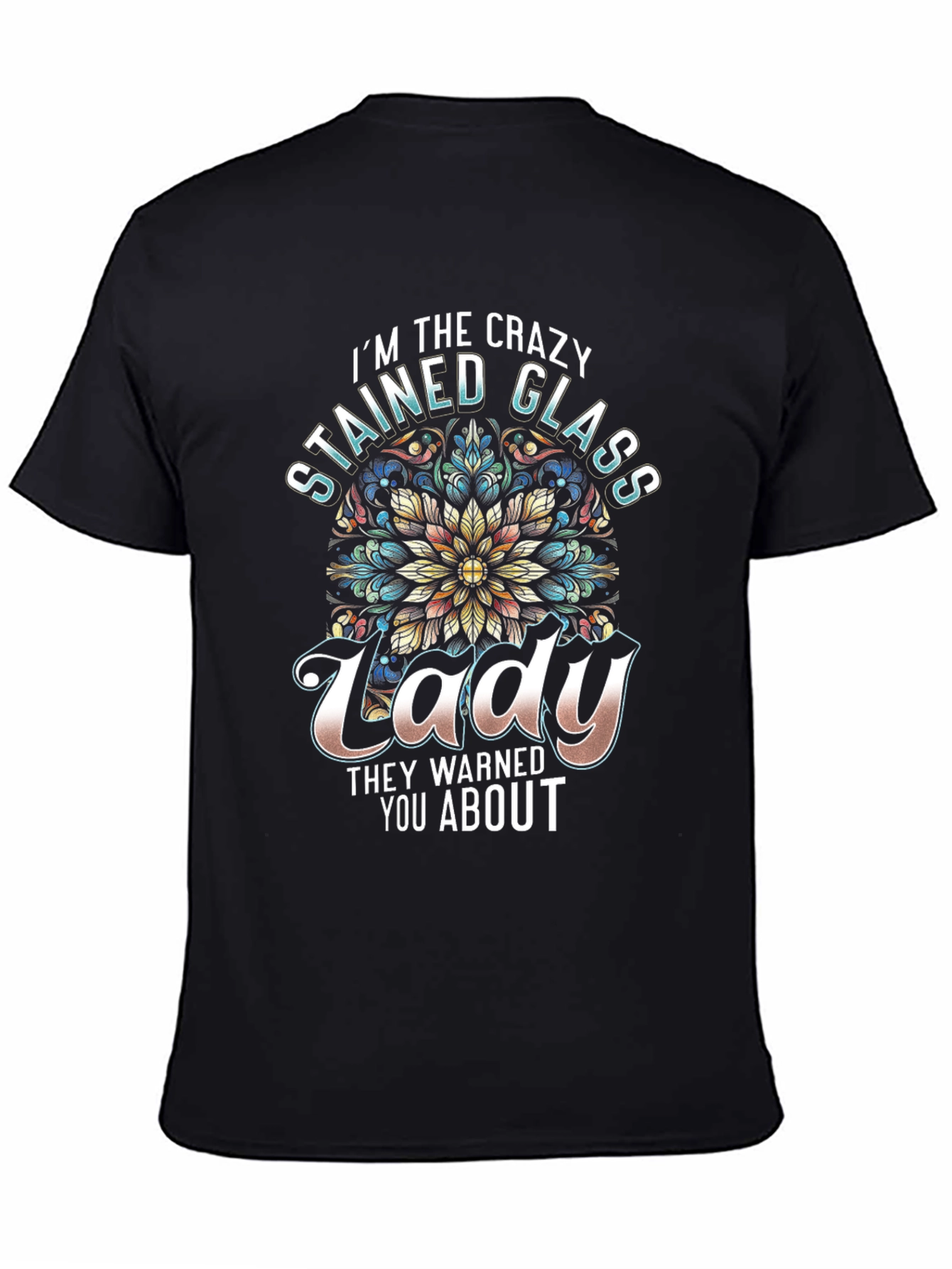 Crazy Stained Glass Lady Graphic Tee