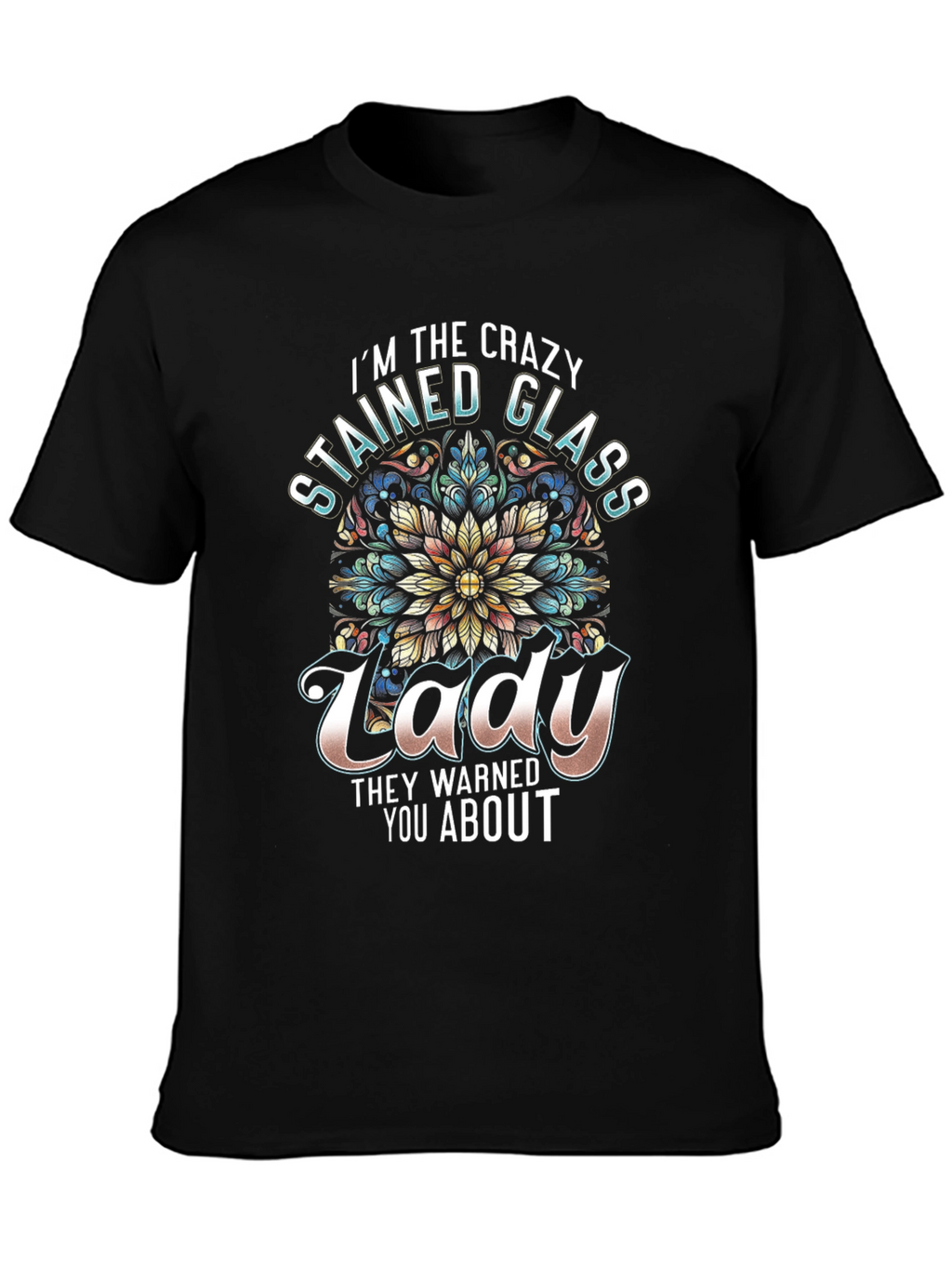 Crazy Stained Glass Lady Graphic Tee