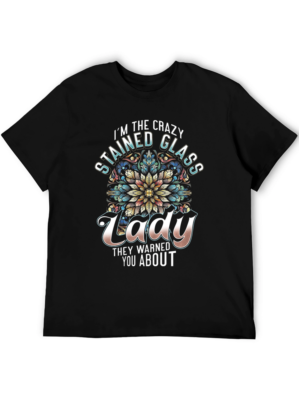 Crazy Stained Glass Lady Graphic Tee