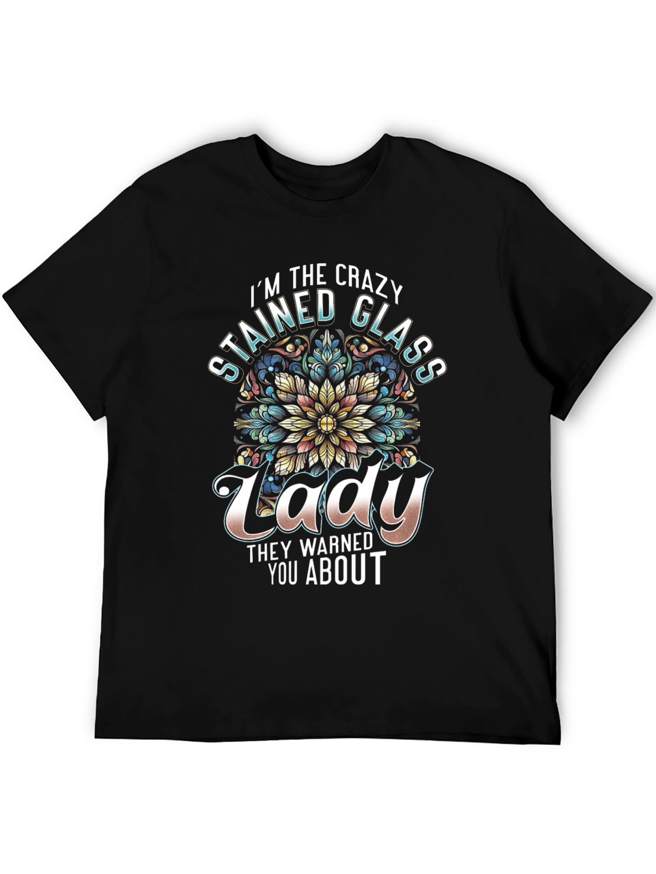 Crazy Stained Glass Lady Graphic Tee