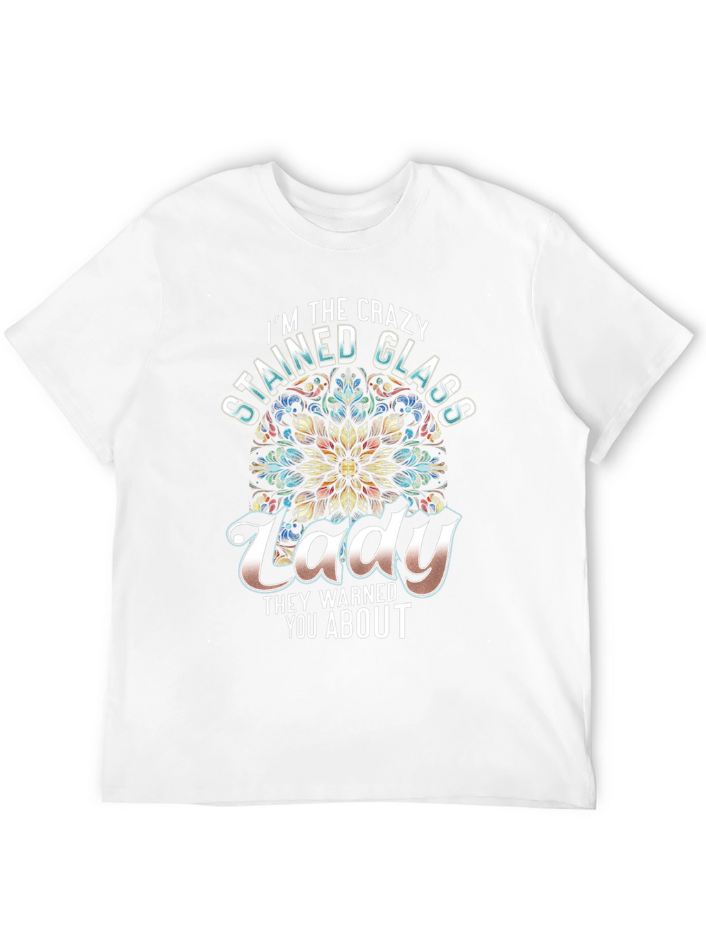 Crazy Stained Glass Lady Graphic Tee