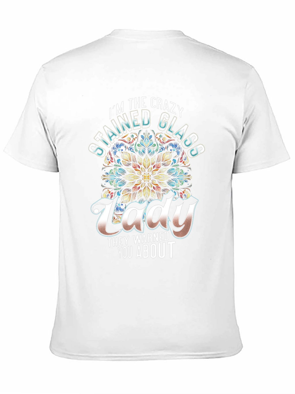 Crazy Stained Glass Lady Graphic Tee