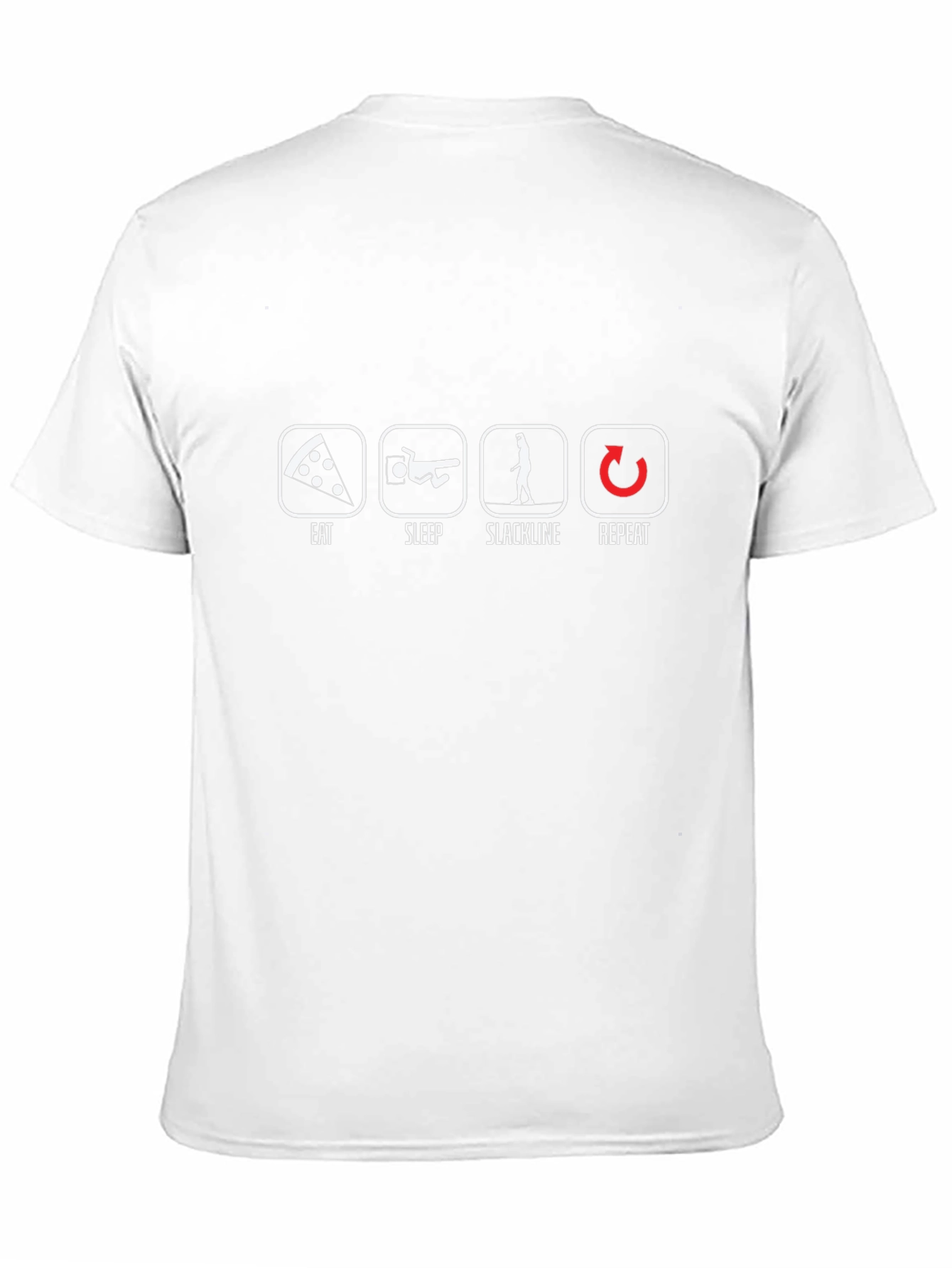 Eat Sleep Slackline Repeat Black Graphic T-Shirt