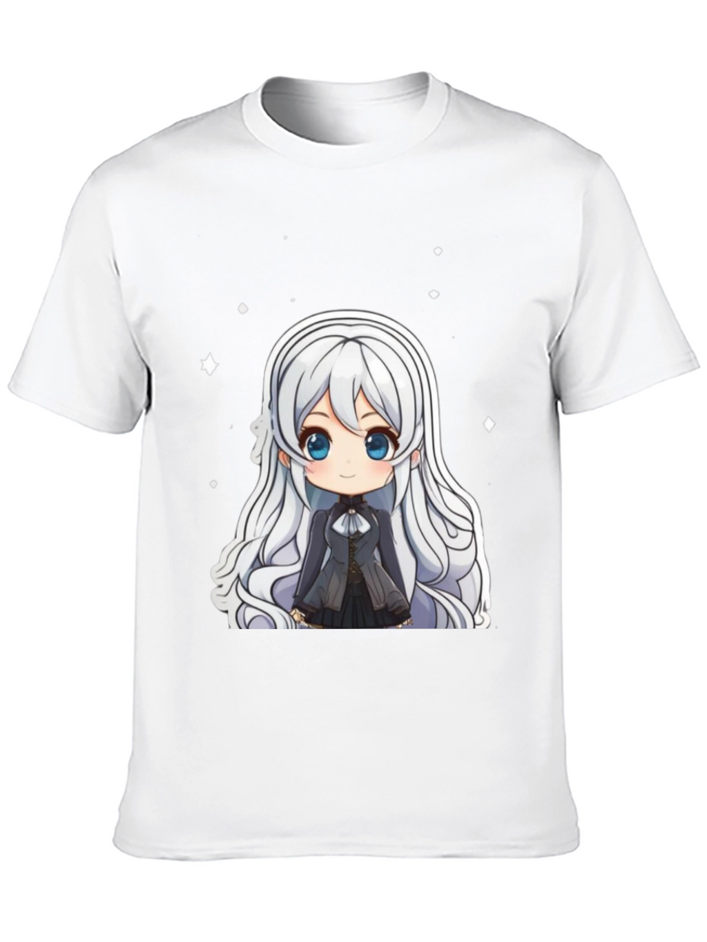 Anime Chibi Girl Black T-Shirt