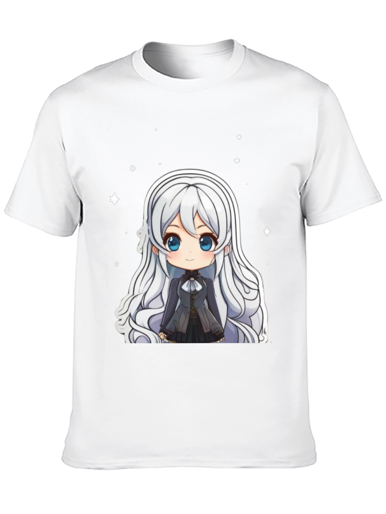 Anime Chibi Girl Black T-Shirt