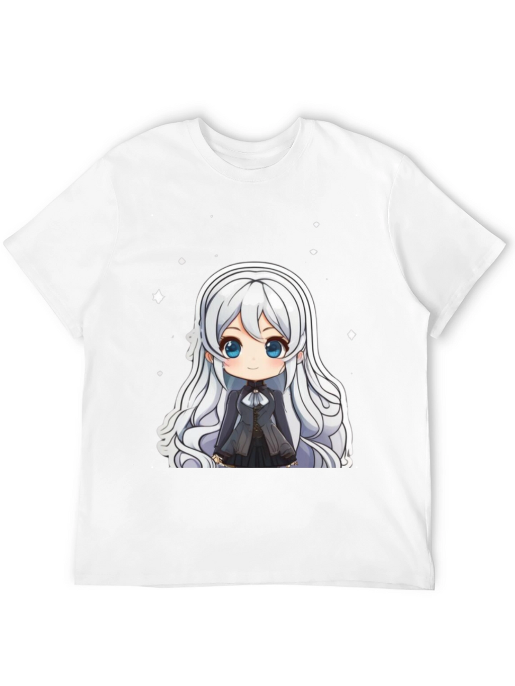 Anime Chibi Girl Black T-Shirt