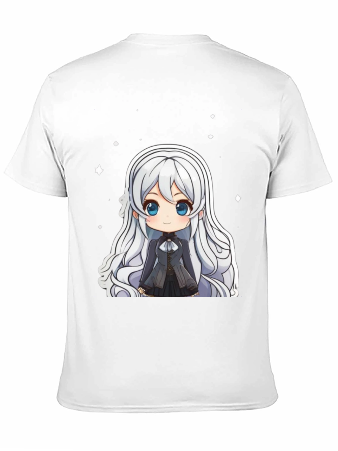 Anime Chibi Girl Black T-Shirt